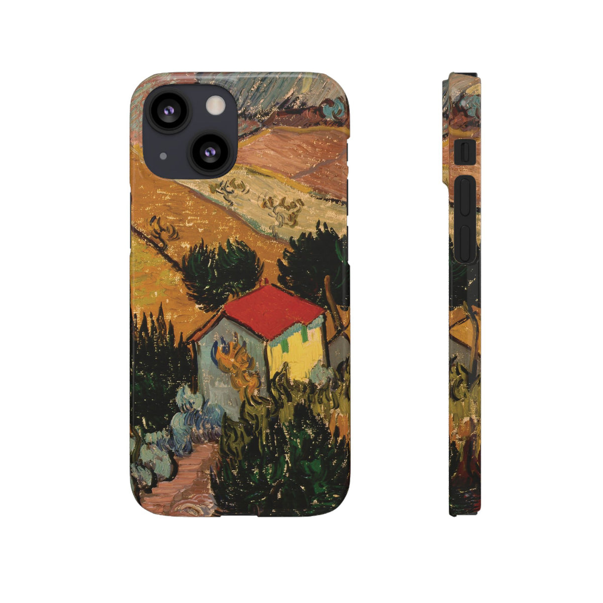 Landscape with House and Ploughman by Vincent van Gogh - iPhone Slim Case