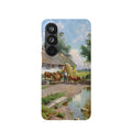 The cows are watered at the village pond in Stroby Egede Denmark by Peder Mork Monsted - Samsung Slim Case