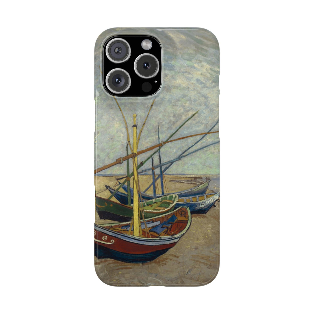 Fishing Boats on the Beach by Vincent van Gogh - iPhone Slim Case