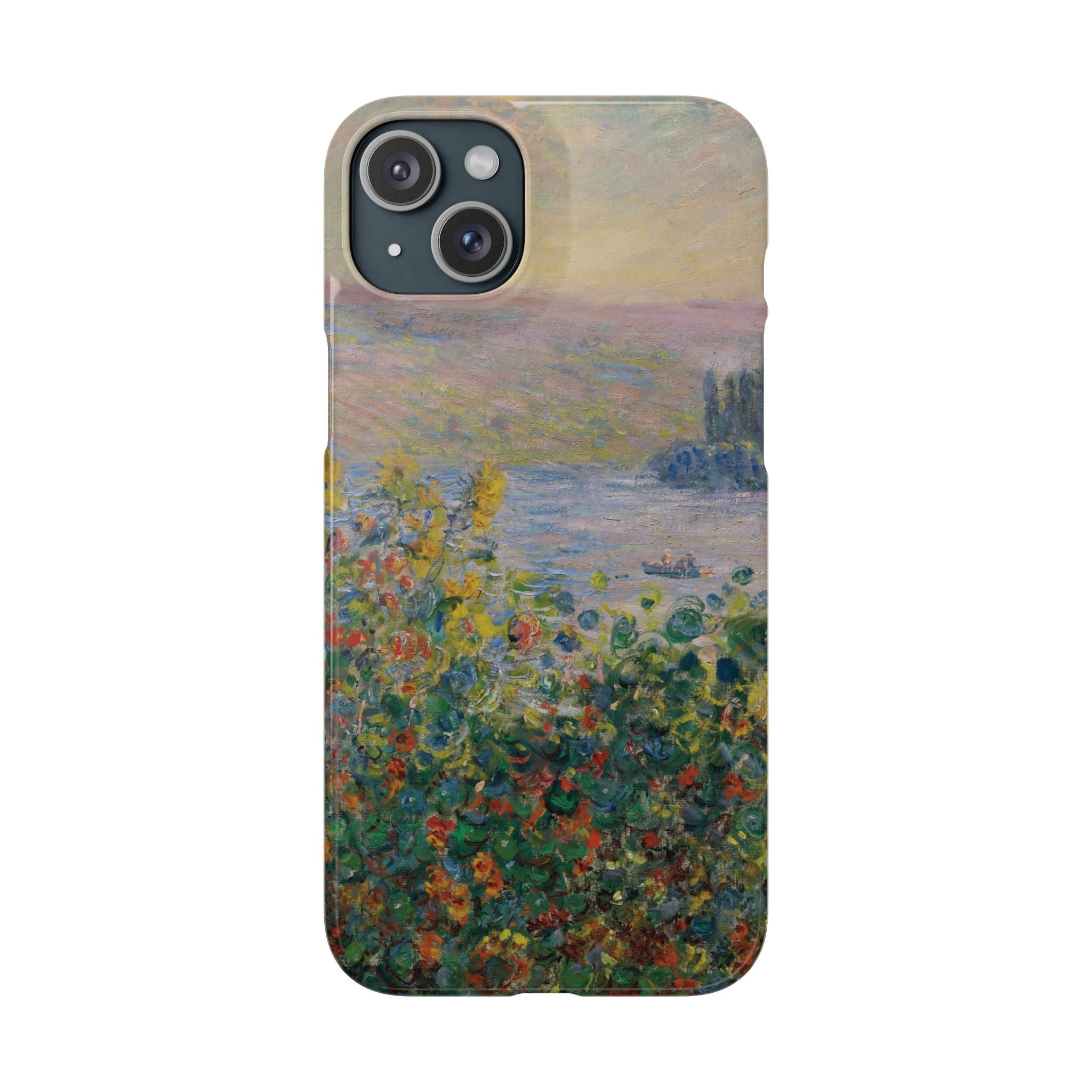 Flower Beds at Vétheuil by Claude Monet - iPhone Slim Case