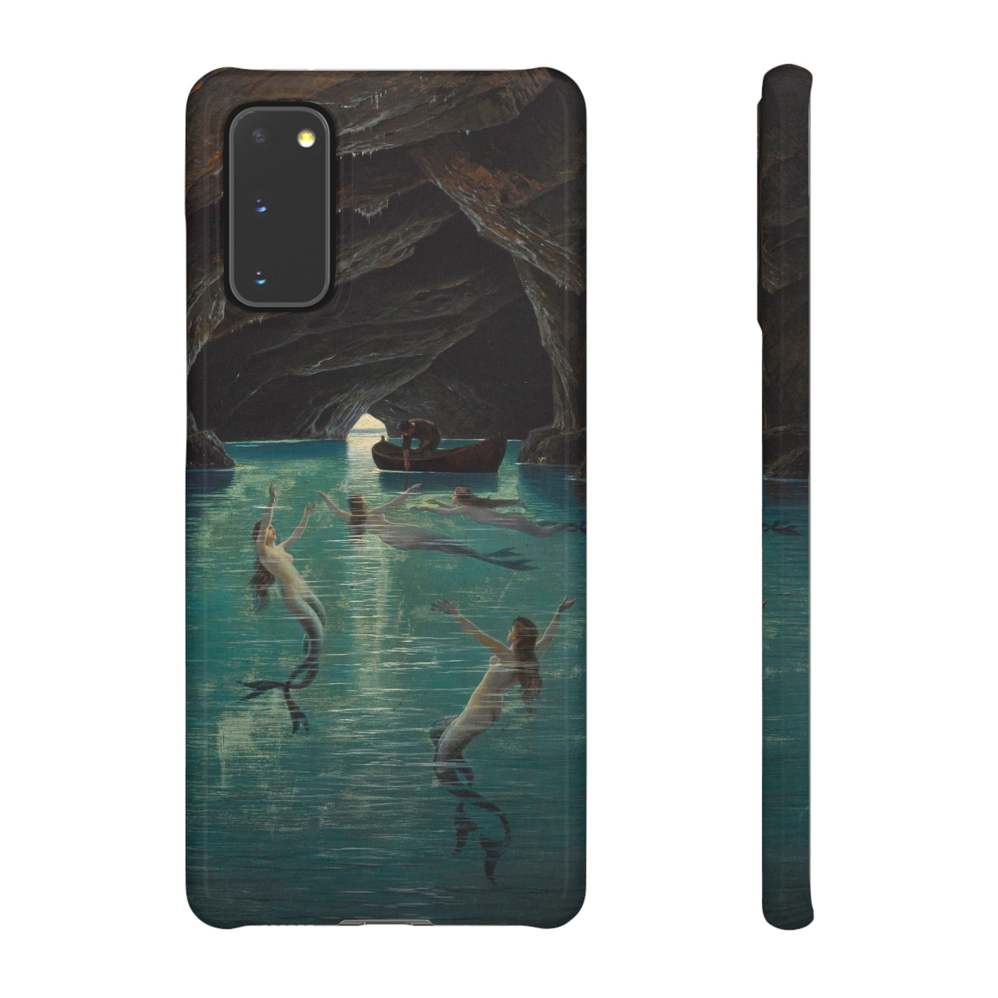 Fisherman and Mermaids in the Blue Grotto on Capri by Hermann Corrodi - Samsung Slim Case