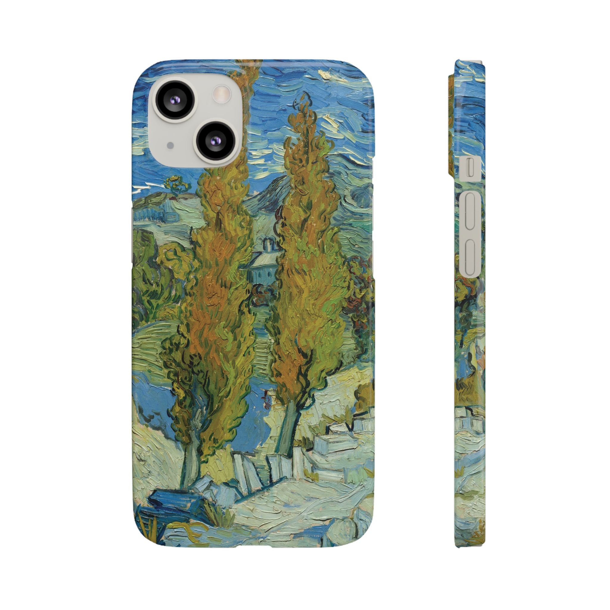Two Poplars in the Alpilles near Saint-Rémy by Vincent van Gogh - iPhone Slim Case