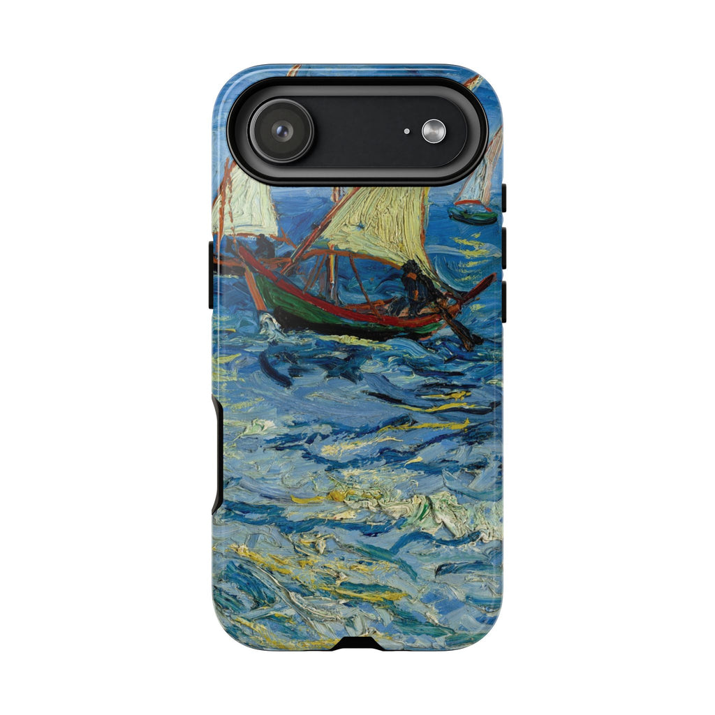 Fishing Boats at Sea by Vincent van Gogh - iPhone Tough Case