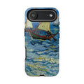 Fishing Boats at Sea by Vincent van Gogh - iPhone Tough Case