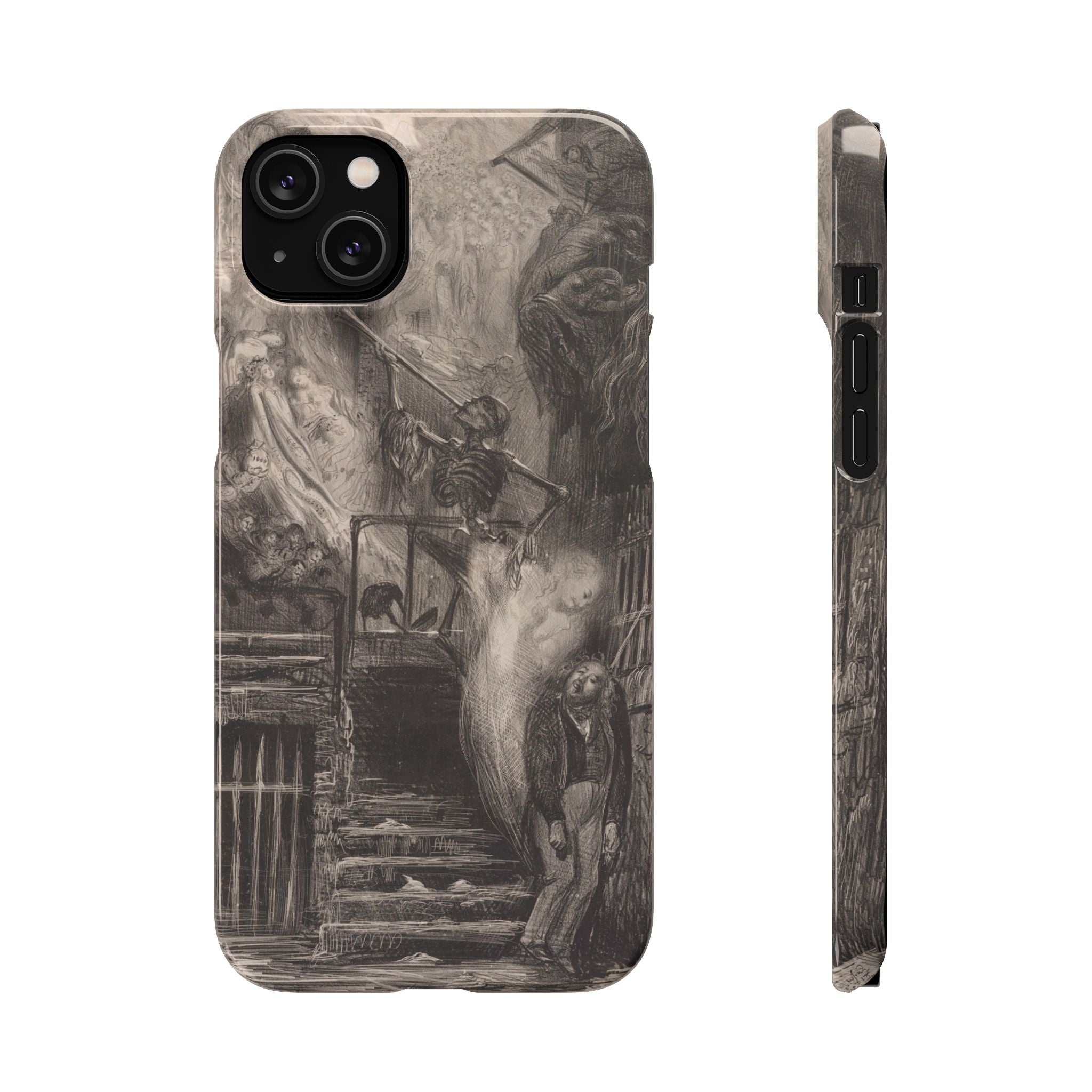 La Rue de la Vieille Lanterne (The Suicide of Gérard de Nerval) by Gustave Doré - iPhone Slim Case