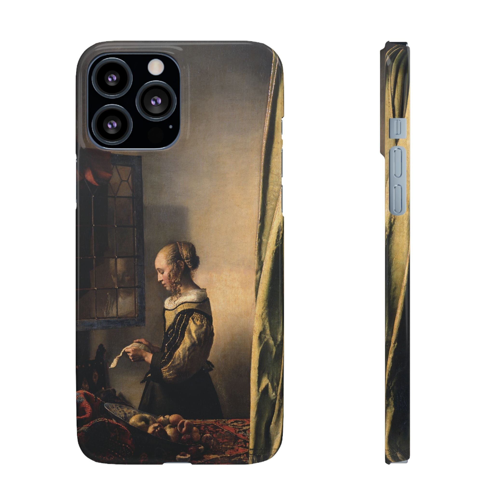 Girl Reading a Letter by an Open Window by Johannes Vermeer - iPhone Slim Case