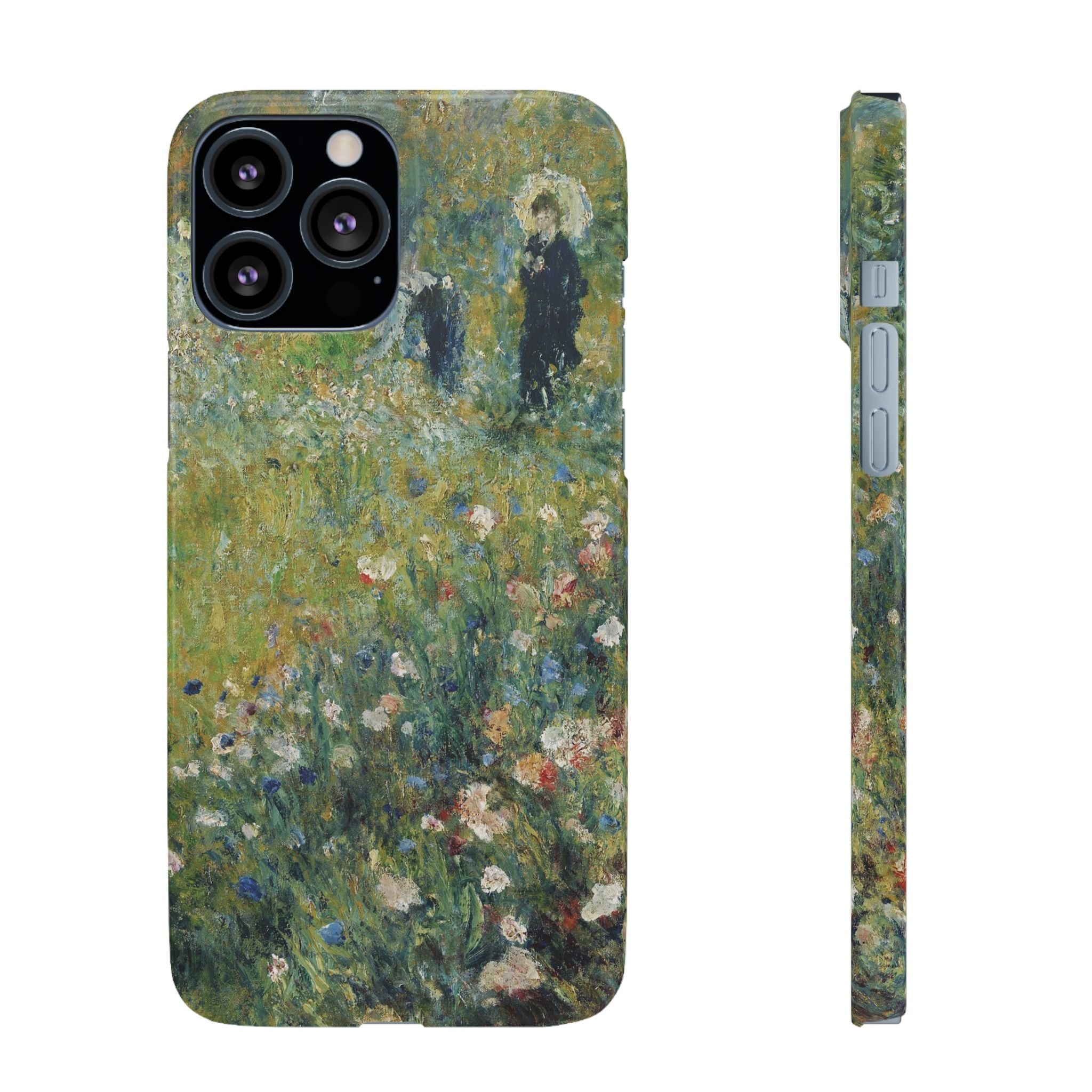 Woman with a Parasol in a Garden by Pierre Auguste Renoir - iPhone Slim Case