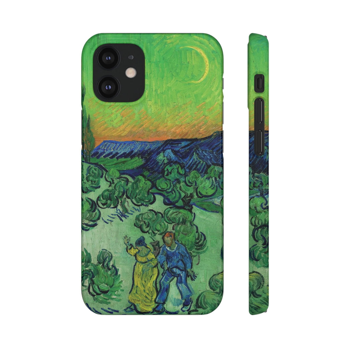 Landscape with Couple Walking and Crescent Moon by Vincent van Gogh- iPhone Slim Case