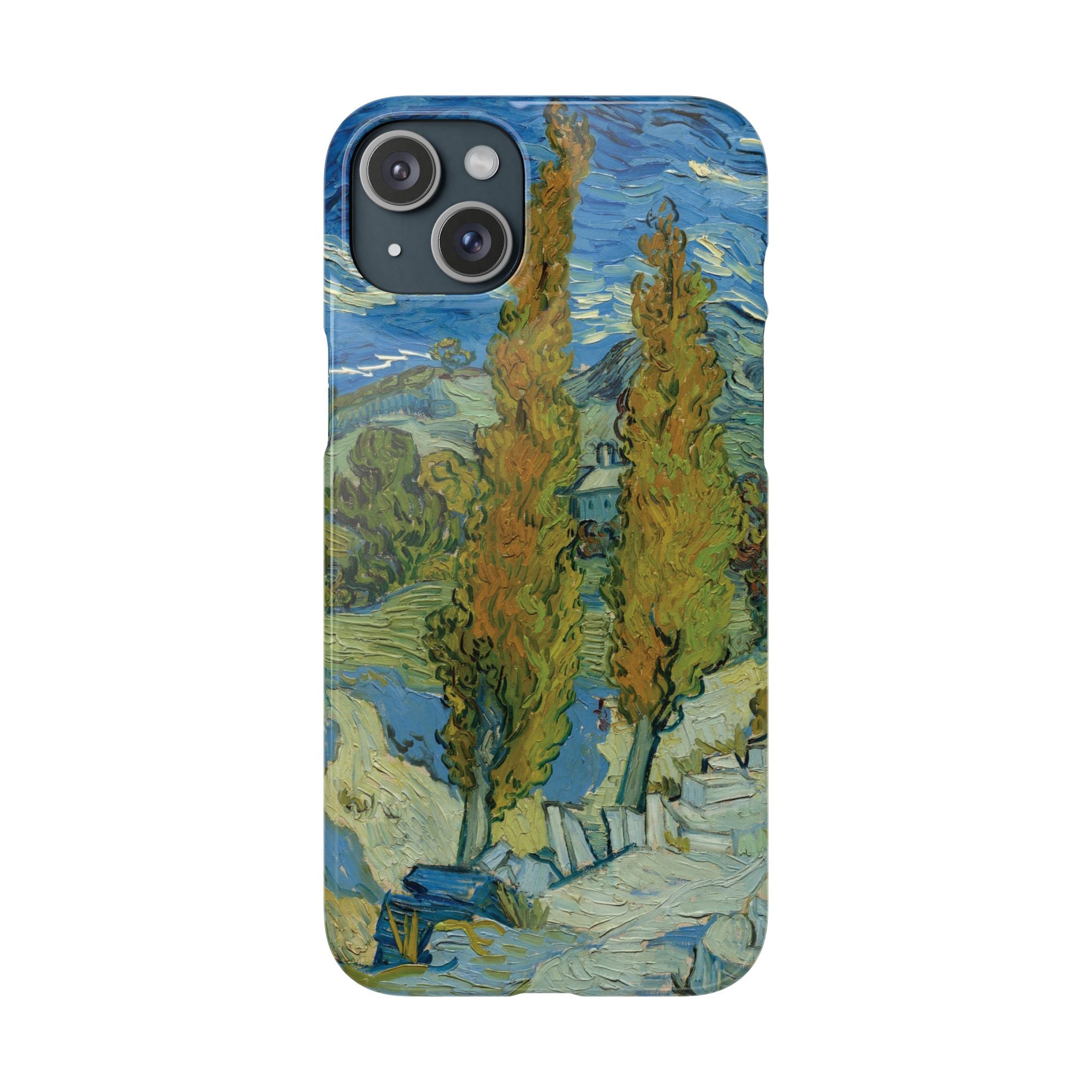 Two Poplars in the Alpilles near Saint-Rémy by Vincent van Gogh - iPhone Slim Case