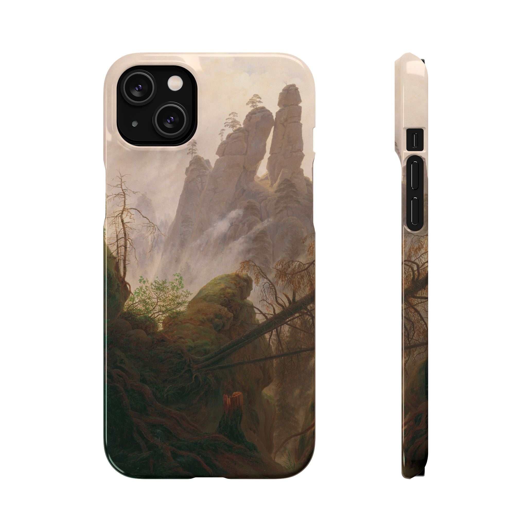 Rocky Landscape in the Elbe Sandstone Mountains by Caspar David Friedrich - iPhone Slim Case