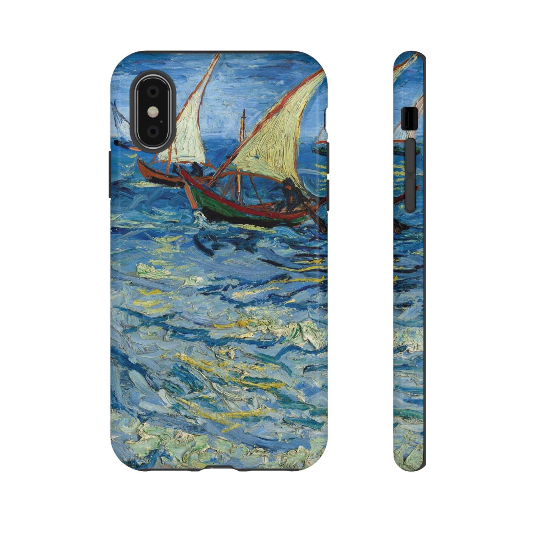 Fishing Boats at Sea by Vincent van Gogh - iPhone Tough Case