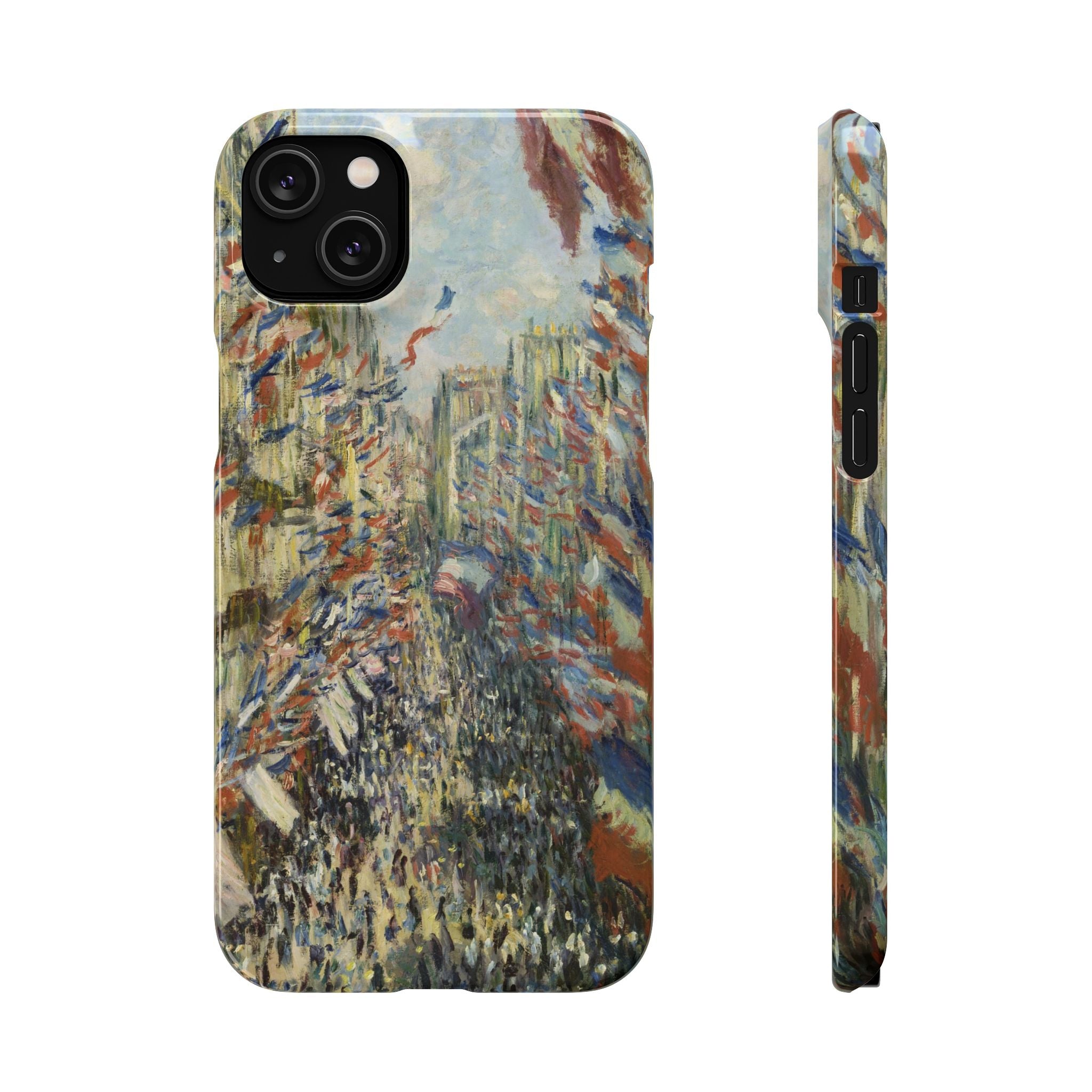 The Rue Montorgueil in Paris by Claude Monet - iPhone Slim Case
