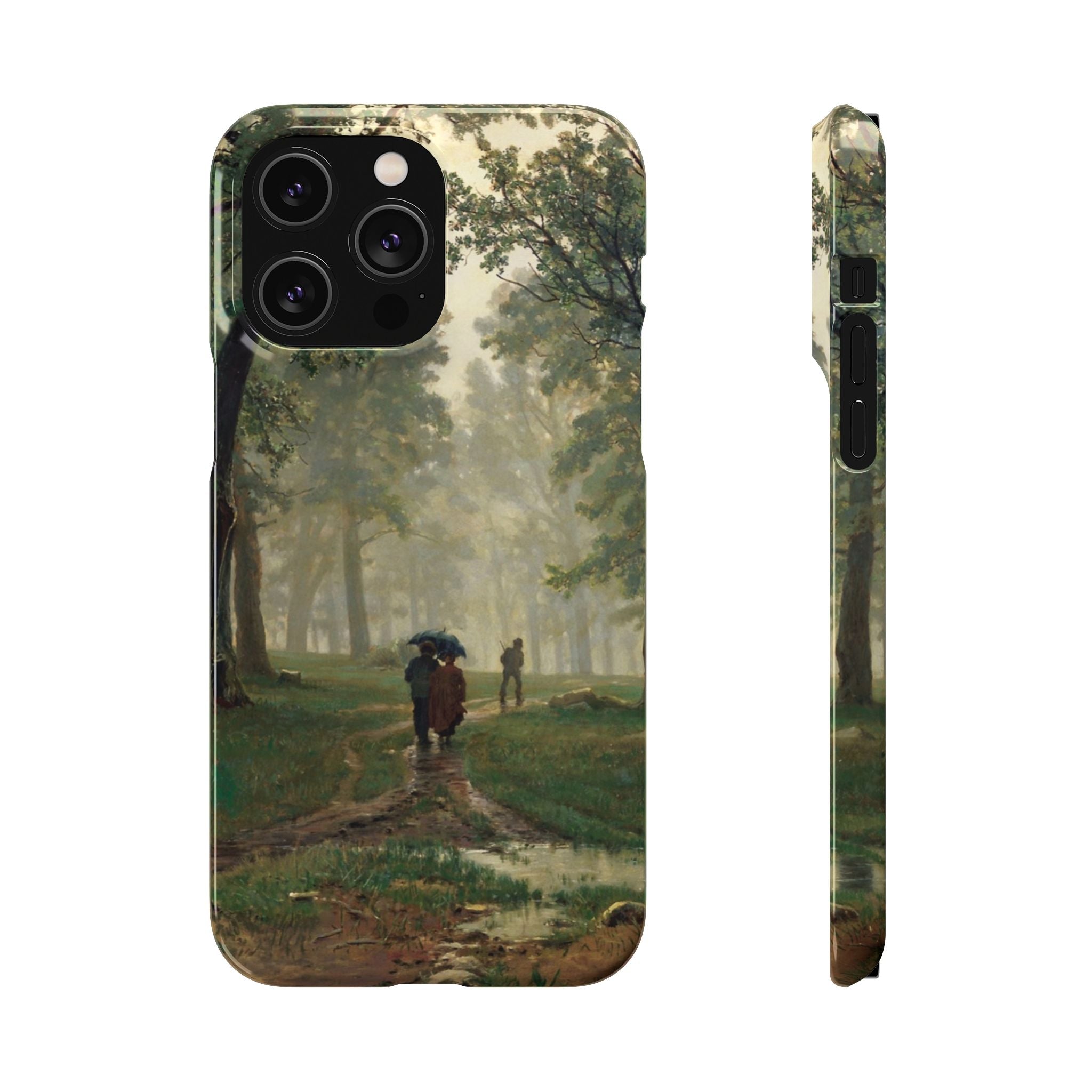 Rain in an Oak Forest by Ivan Ivanovich Shishkin - iPhone Slim Case