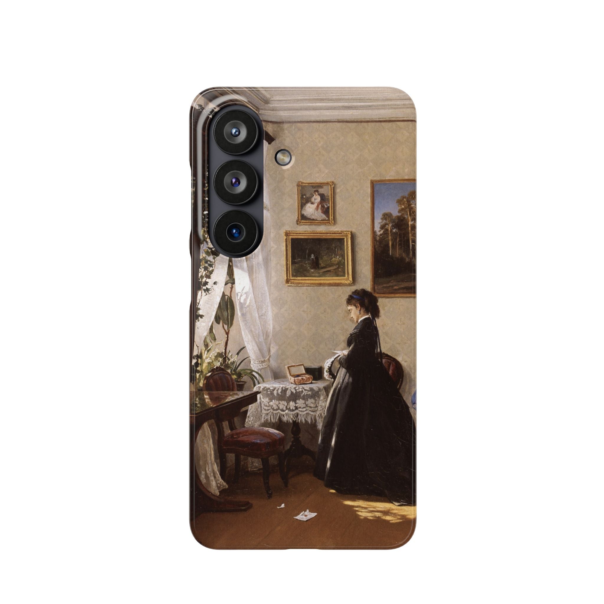 In front of the mirror by Ivan Ivanovich Shishkin - Samsung Slim Case