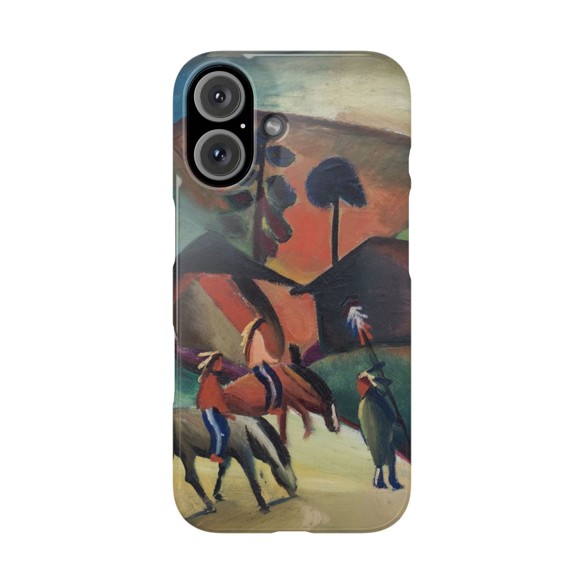 Indians on Horsebacks by August Macke - iPhone Slim Case