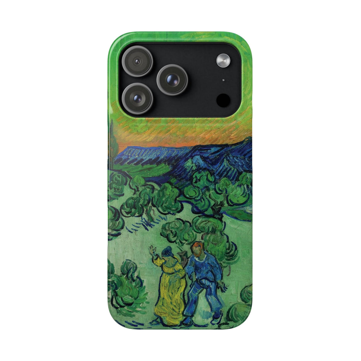 Landscape with Couple Walking and Crescent Moon by Vincent van Gogh- iPhone Slim Case