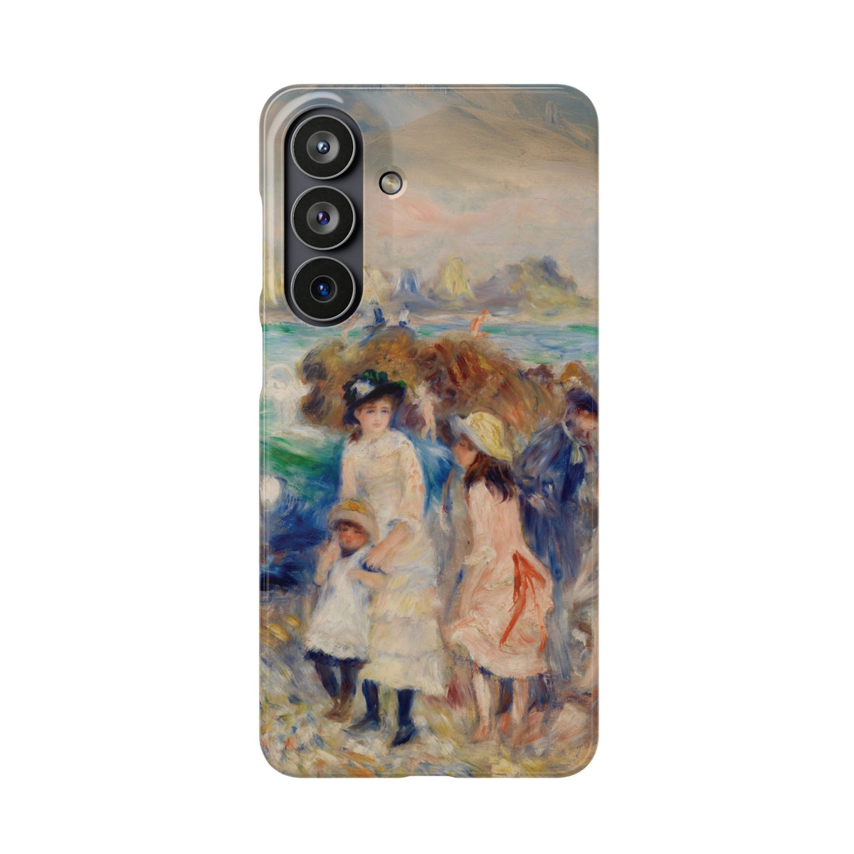 Children at the Beach at Guernsey by Pierre Auguste Renoir - Samsung Slim Case