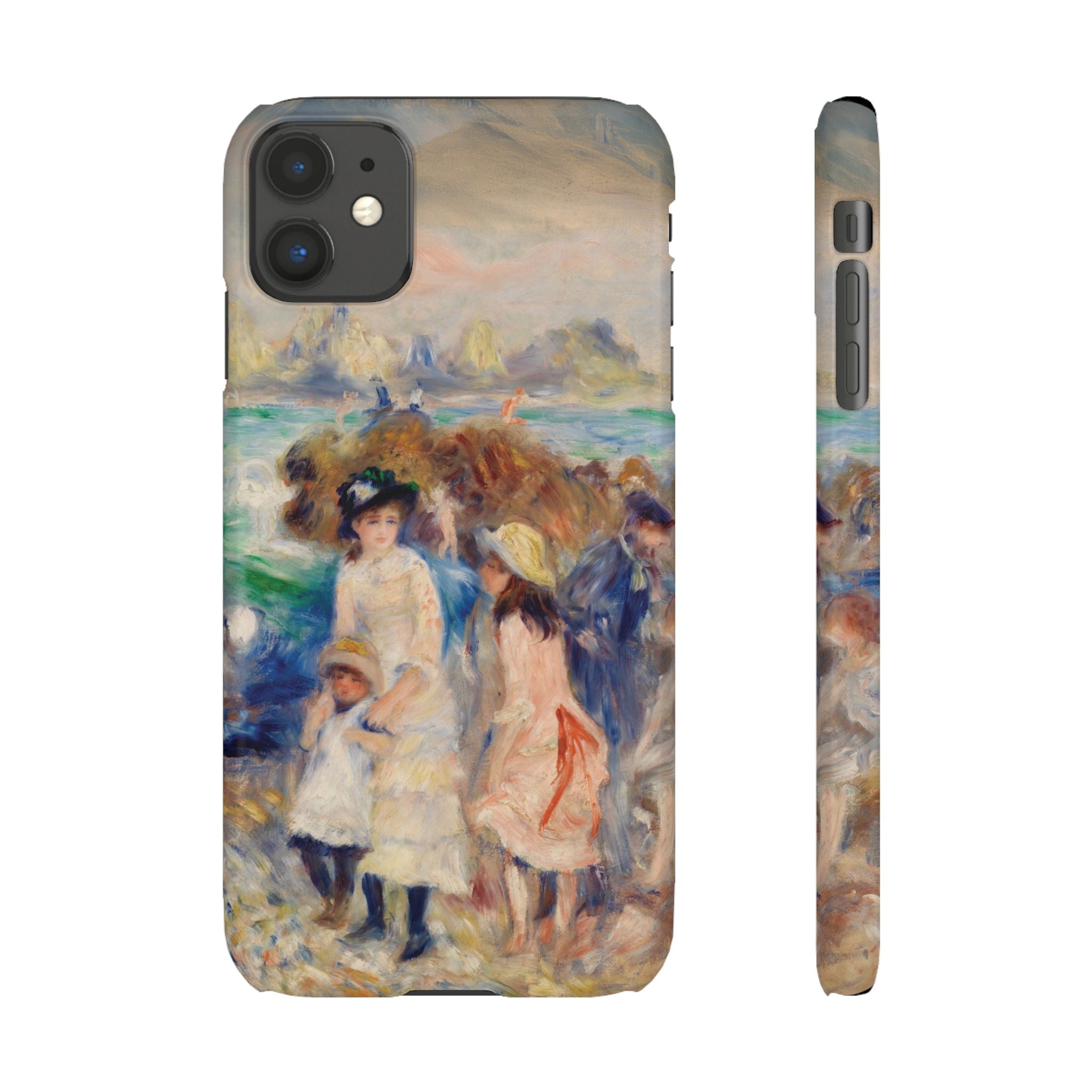 Children at the Beach at Guernsey by Pierre Auguste Renoir - iPhone Slim Case