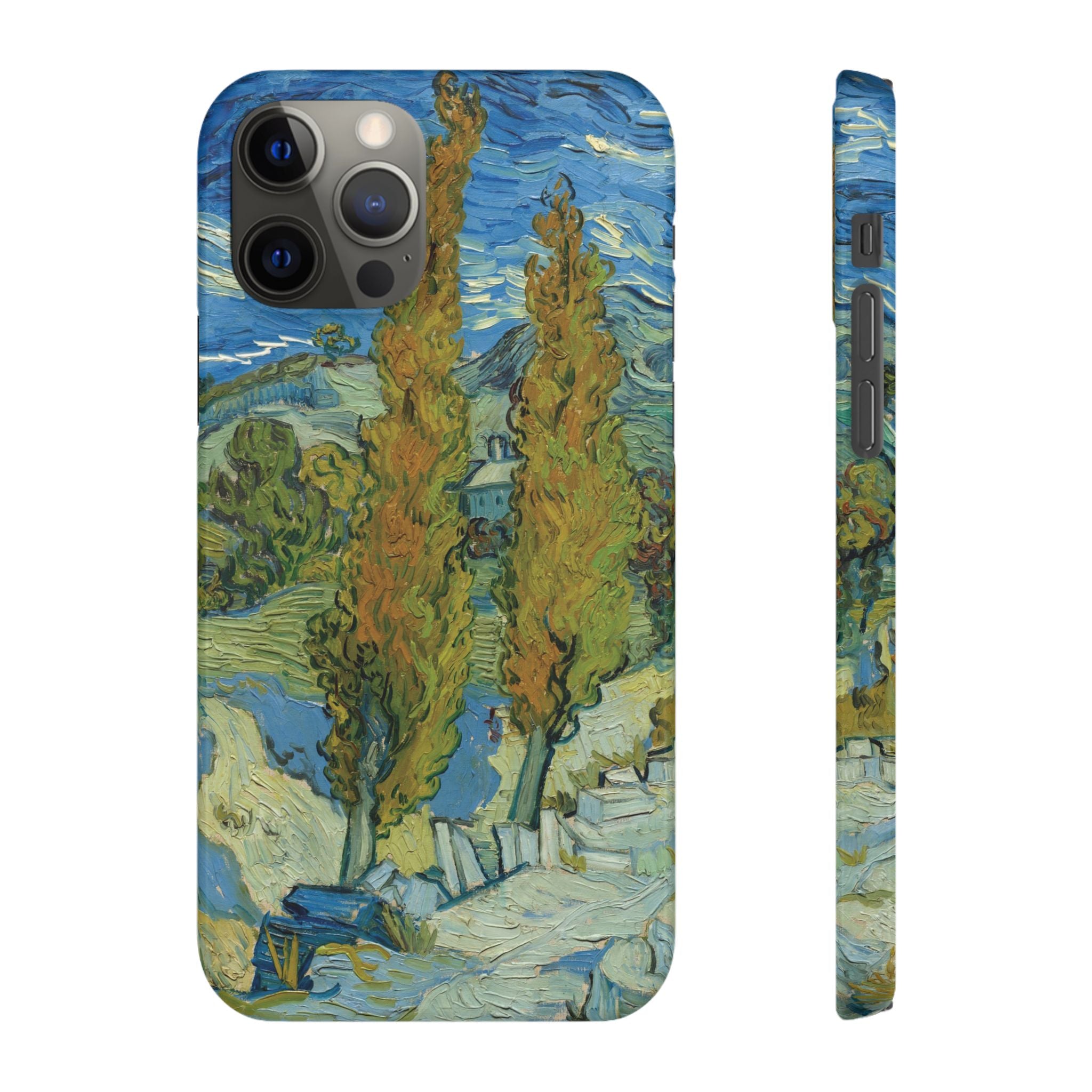 Two Poplars in the Alpilles near Saint-Rémy by Vincent van Gogh - iPhone Slim Case