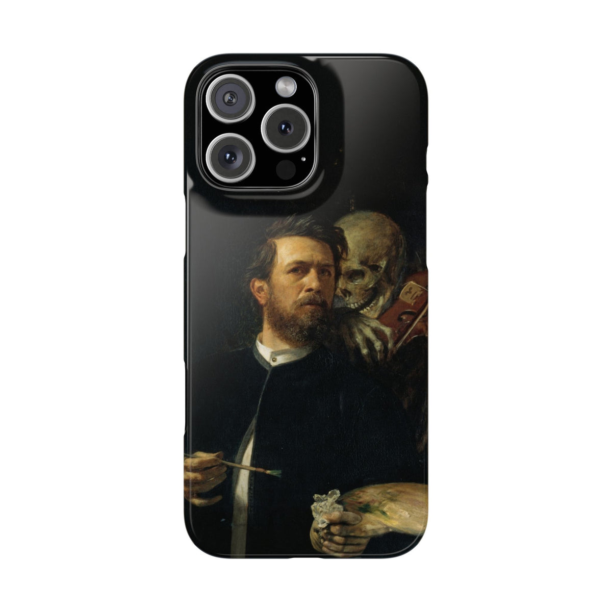 Self Portrait with Death Playing the Fiddle by Arnold Böcklin - iPhone Slim Case