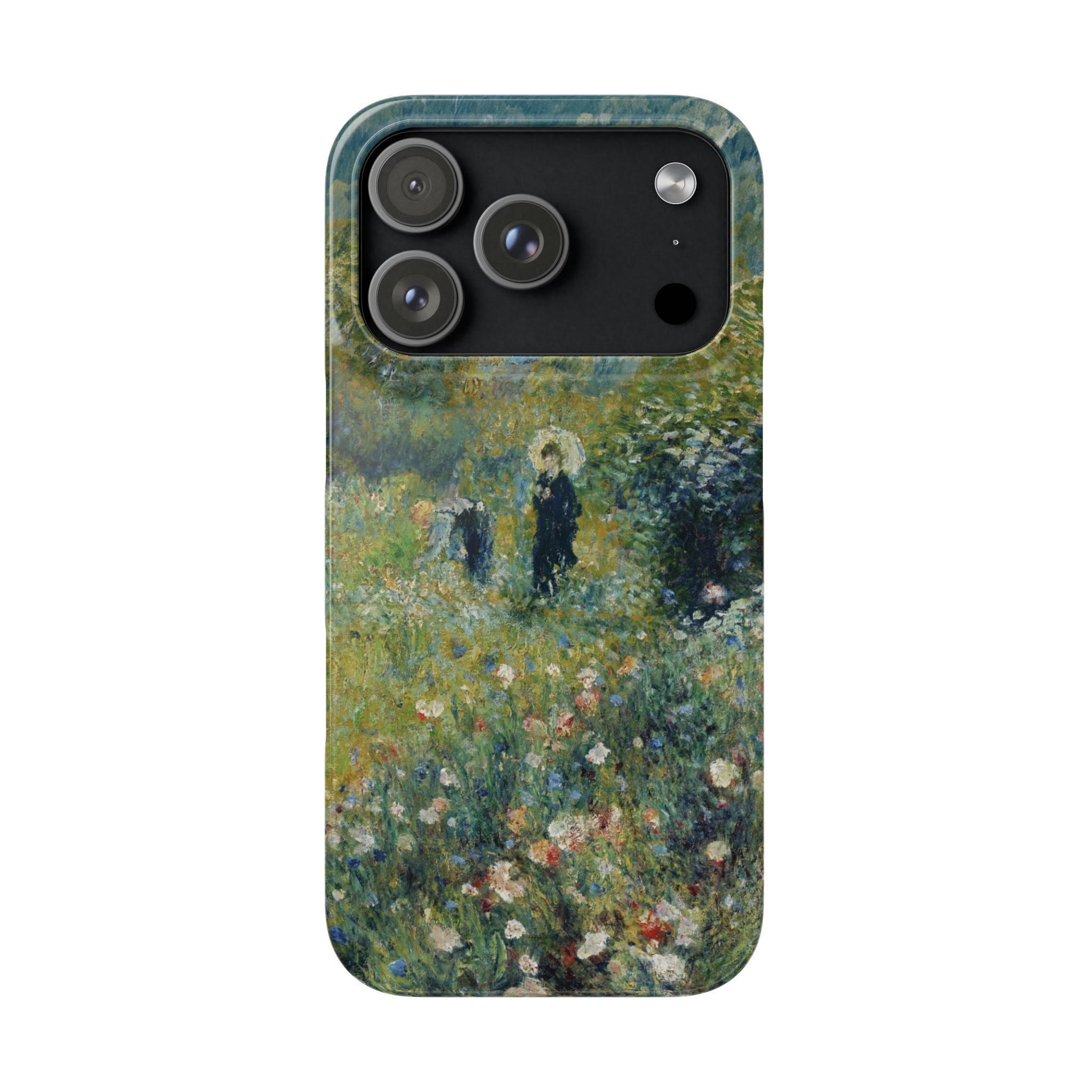 Woman with a Parasol in a Garden by Pierre Auguste Renoir - iPhone Slim Case
