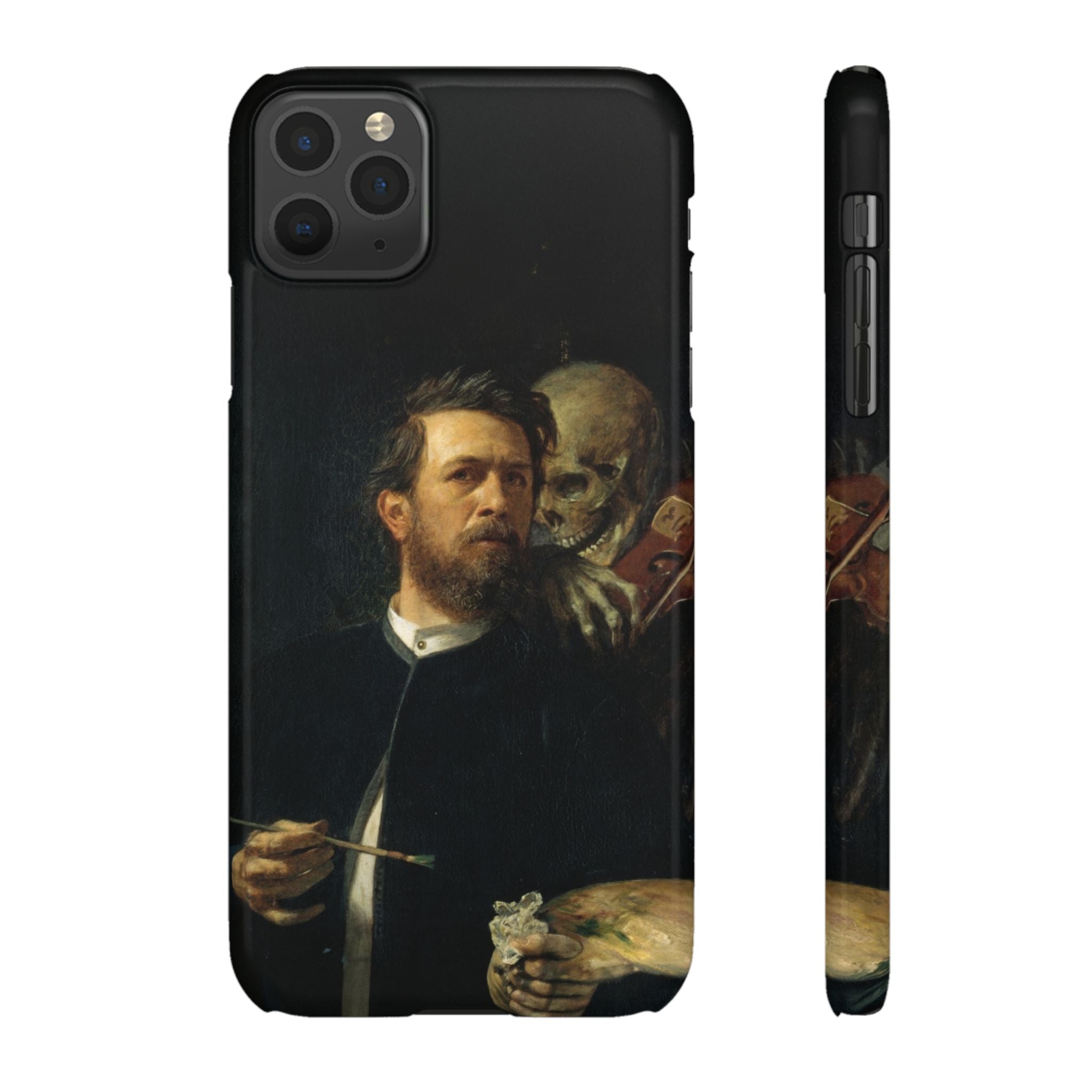 Self Portrait with Death Playing the Fiddle by Arnold Böcklin - iPhone Slim Case