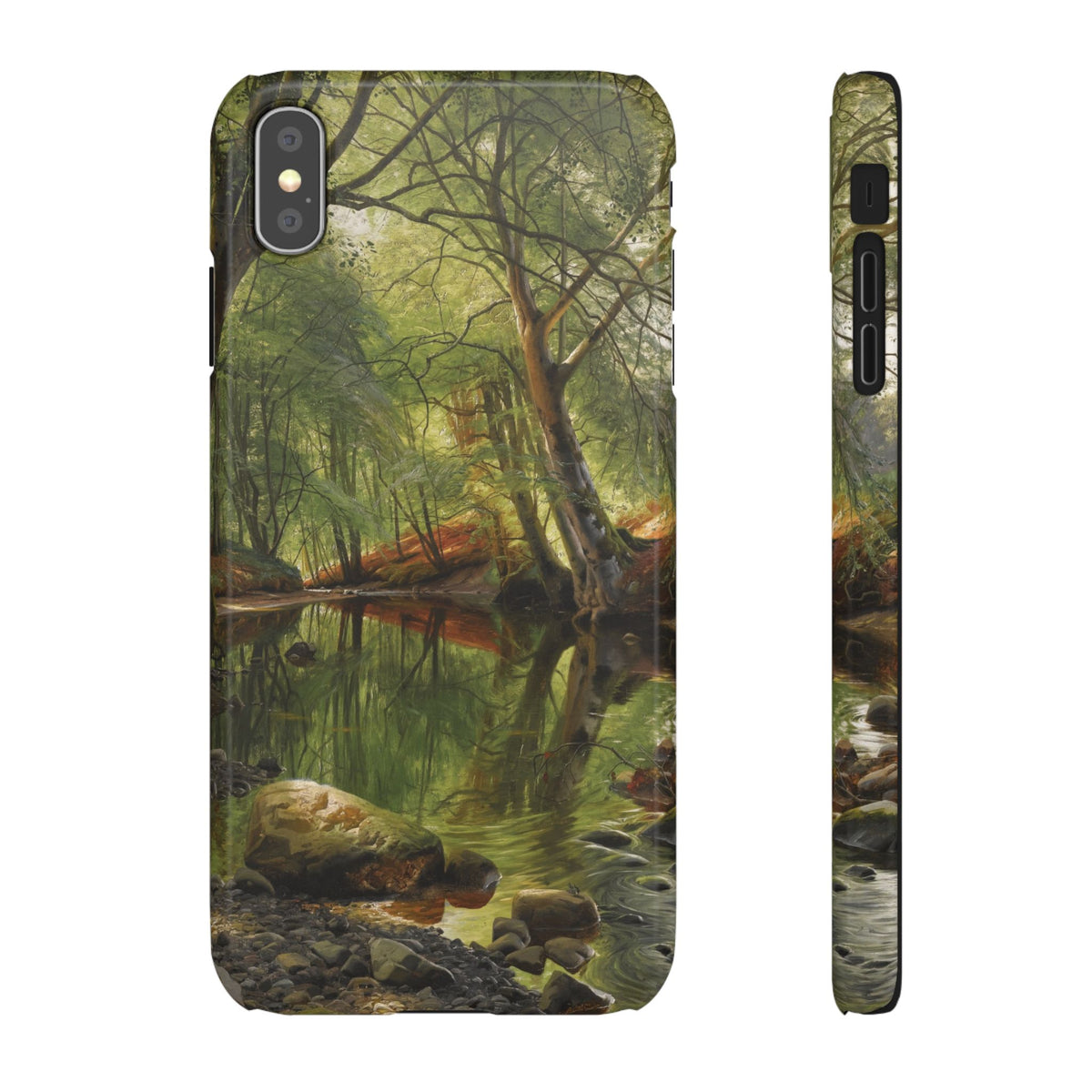 A woodland stream by Peder Mork Monsted - iPhone Slim Case