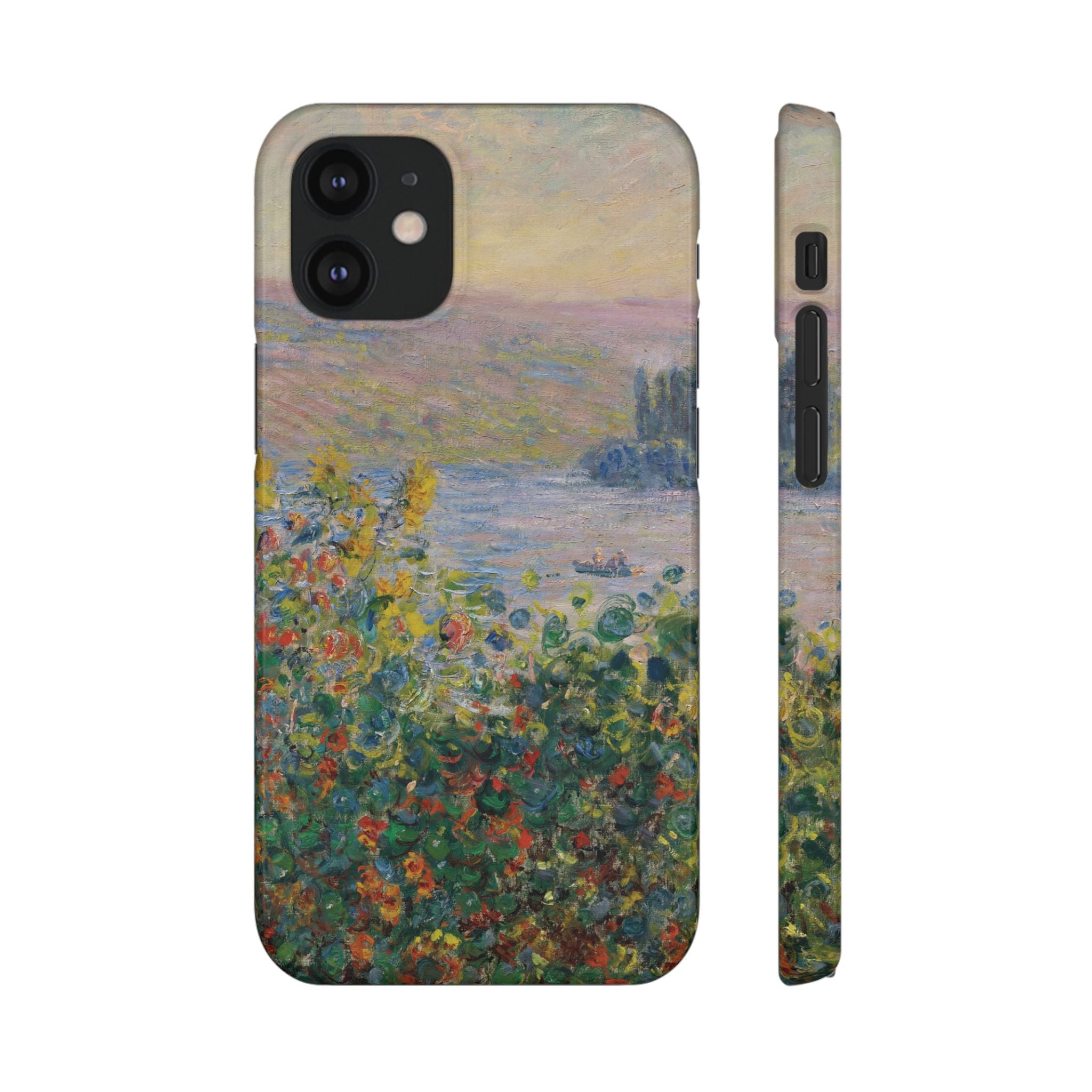 Flower Beds at Vétheuil by Claude Monet - iPhone Slim Case