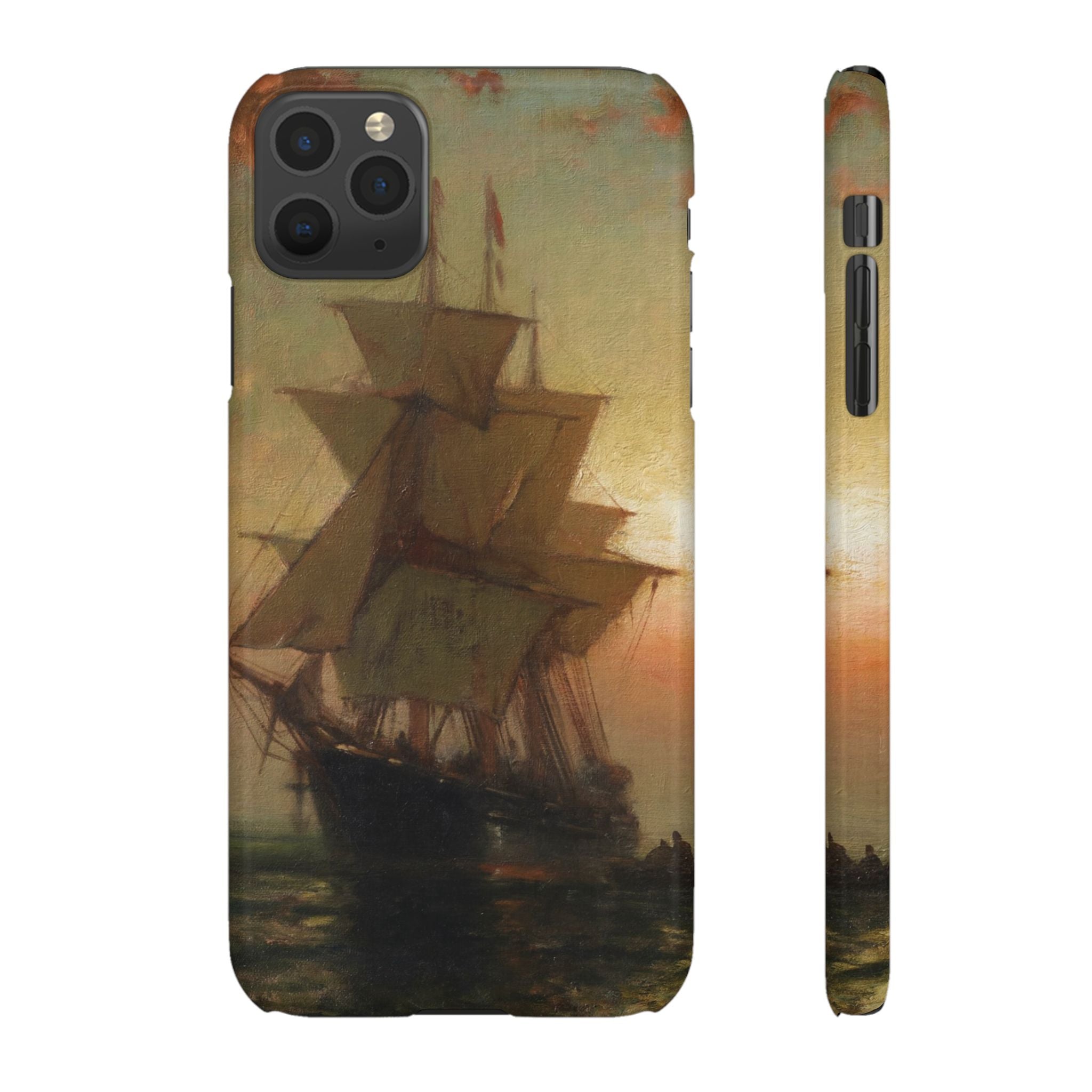 Ships at Night by Edward Moran - iPhone Slim Case