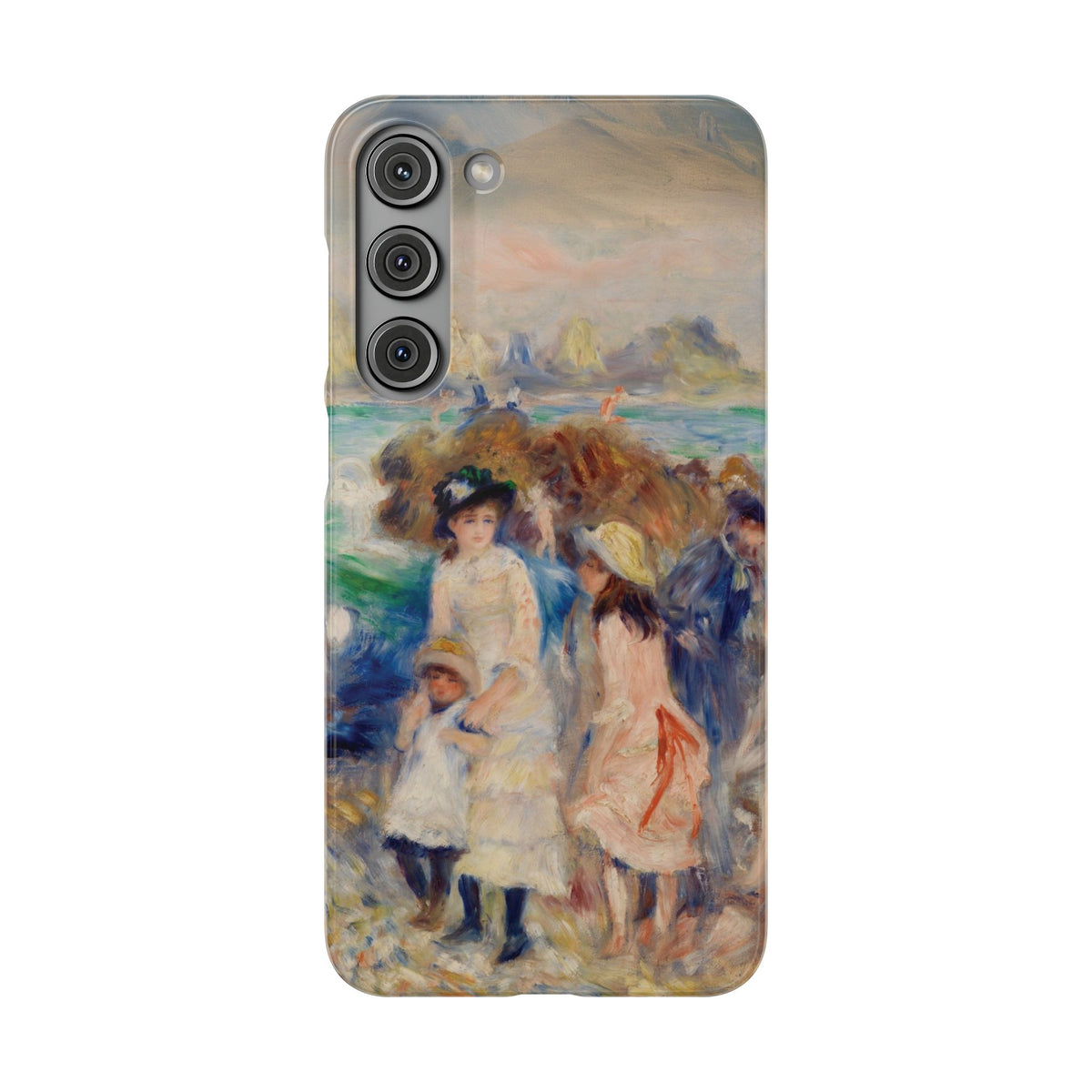 Children at the Beach at Guernsey by Pierre Auguste Renoir - Samsung Slim Case