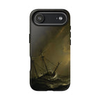 Ein kleines holländisches Schiff in einem Sturm von Willem van de Velde - Robuste iPhone Hülle