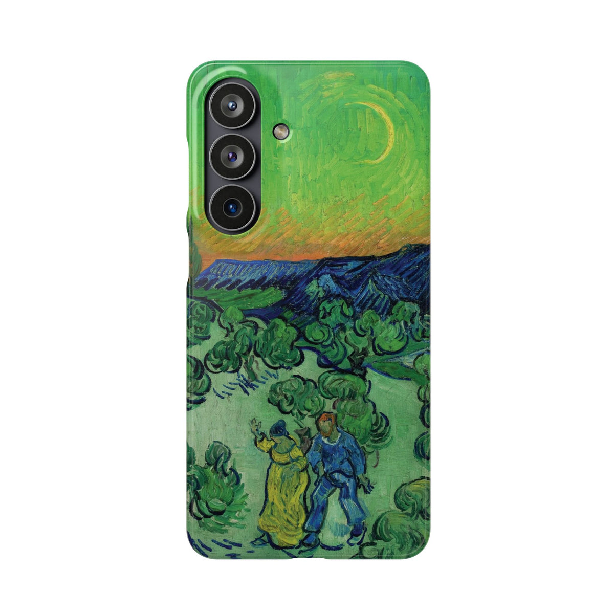 Landscape with Couple Walking and Crescent Moon by Vincent van Gogh - Samsung Slim Case