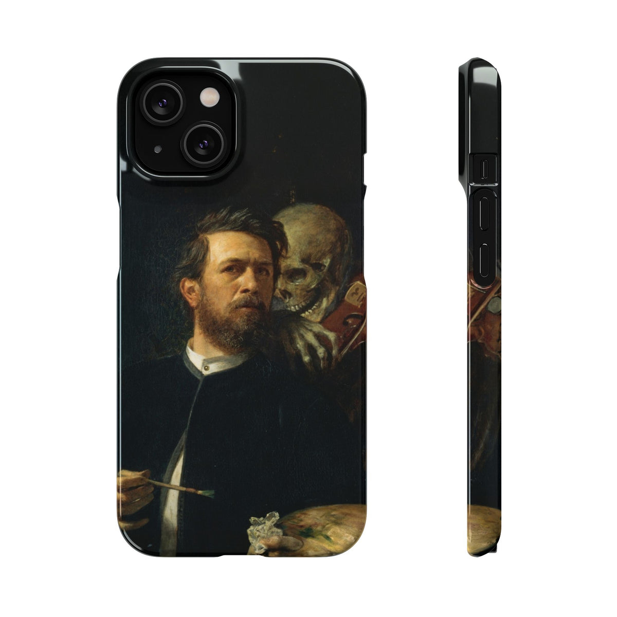 Self Portrait with Death Playing the Fiddle by Arnold Böcklin - iPhone Slim Case