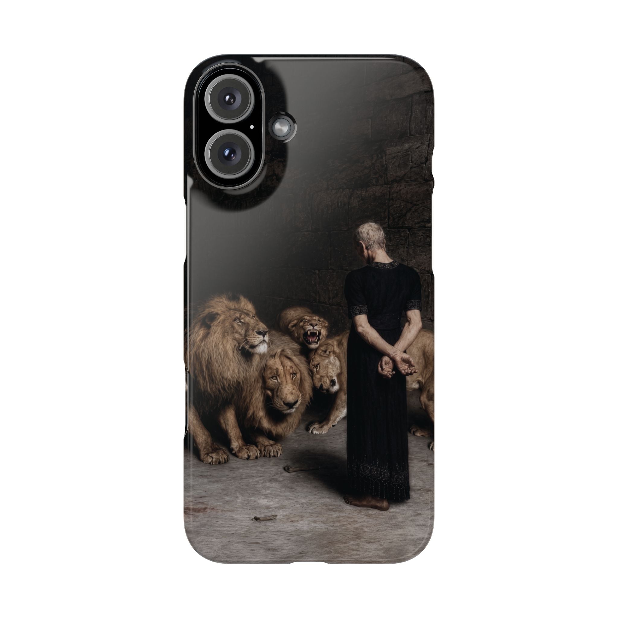 Daniel in the Lion's Den by Briton Riviere - iPhone Slim Case