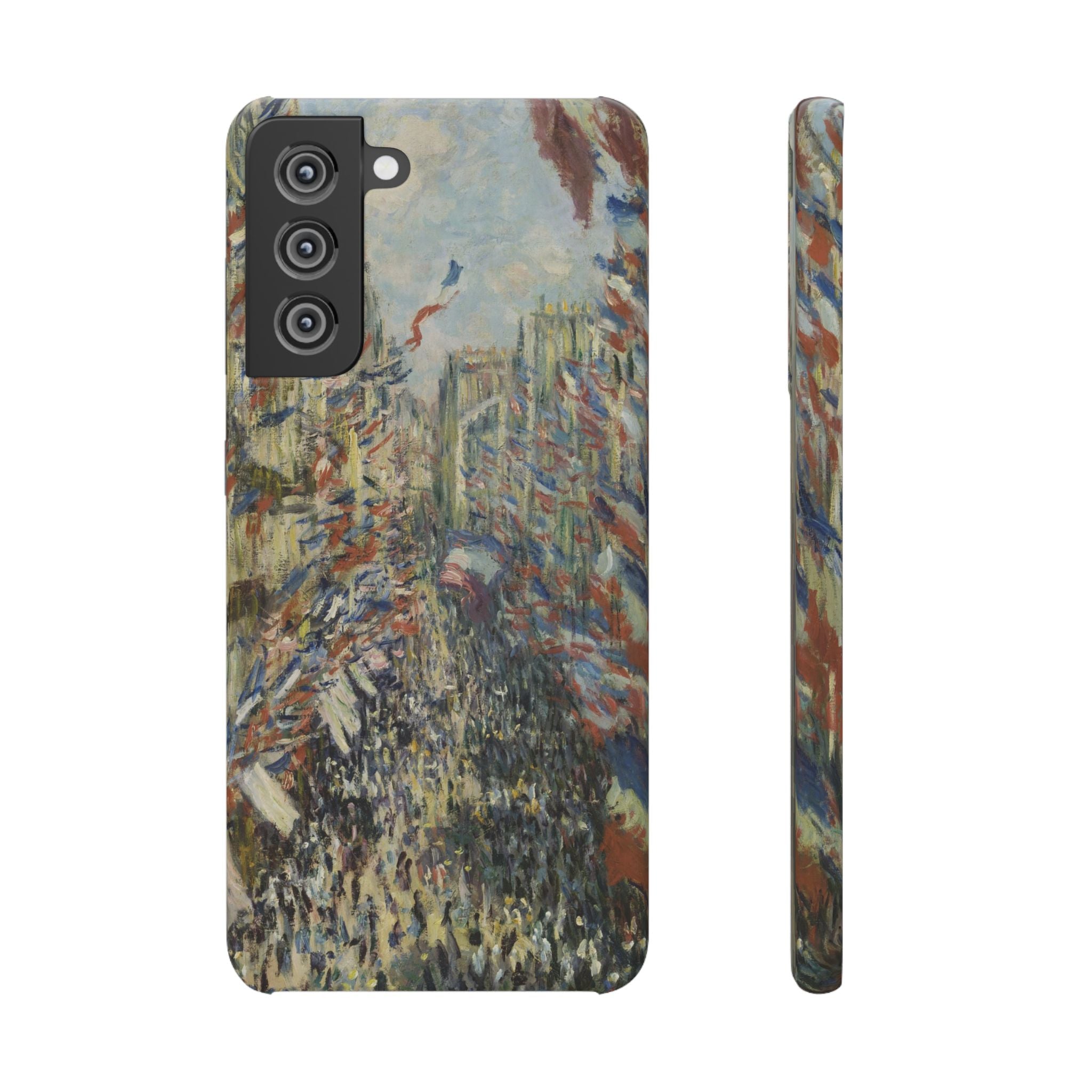 The Rue Montorgueil in Paris by Claude Monet - Samsung Slim Case