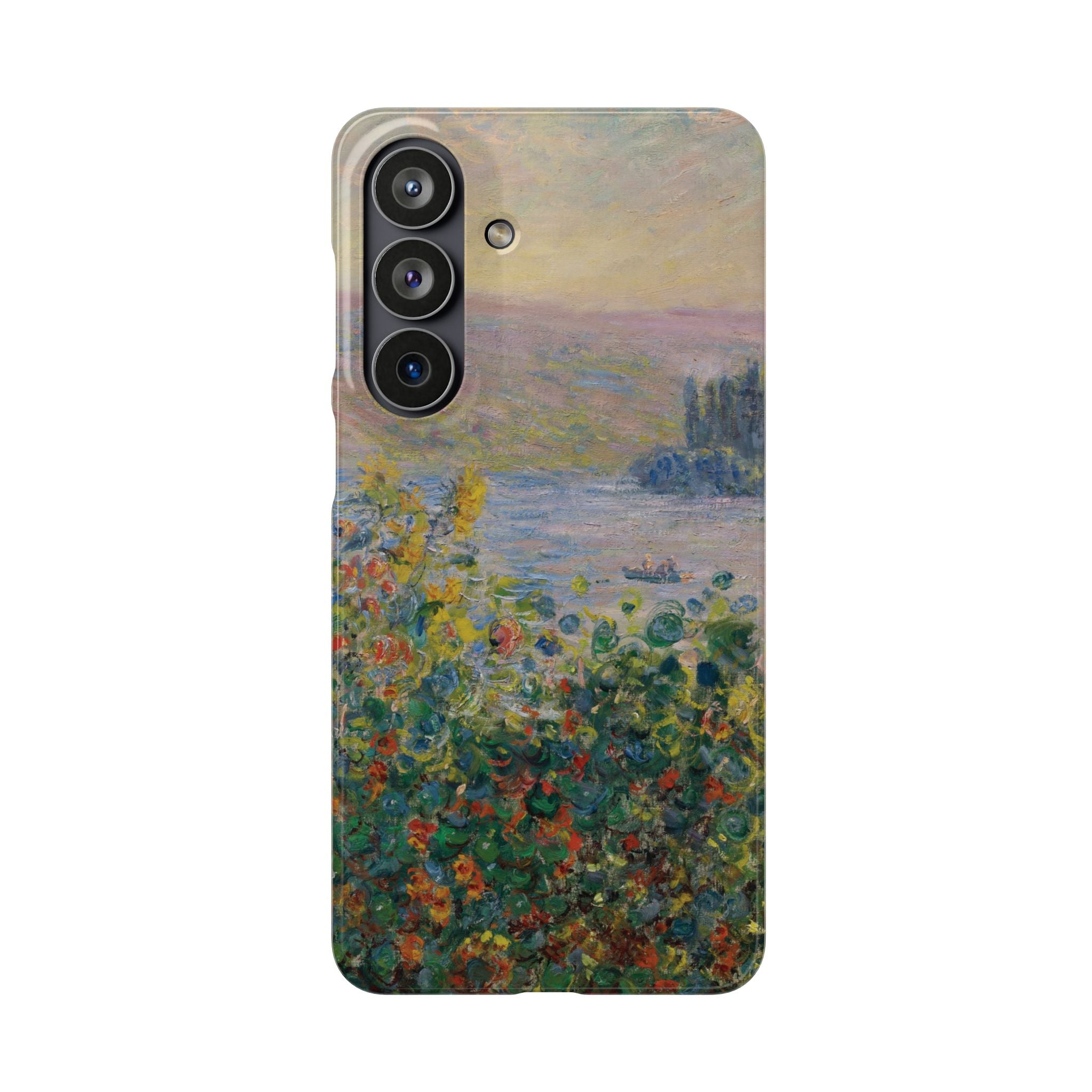 Flower Beds at Vétheuil by Claude Monet - Samsung Slim Case