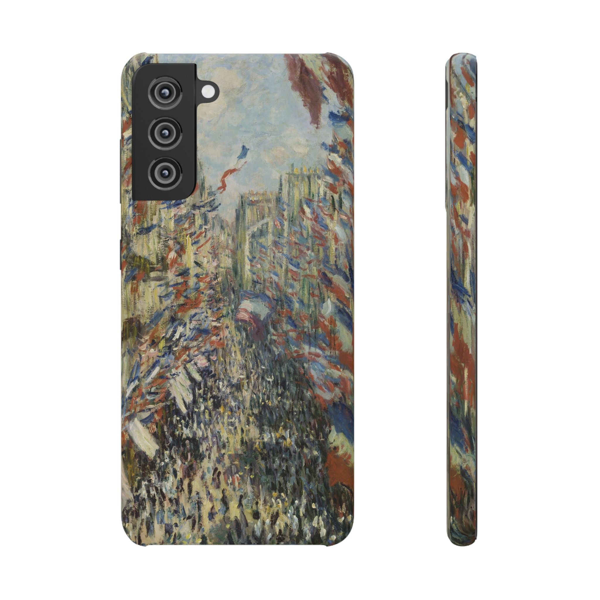 The Rue Montorgueil in Paris by Claude Monet - Samsung Slim Case