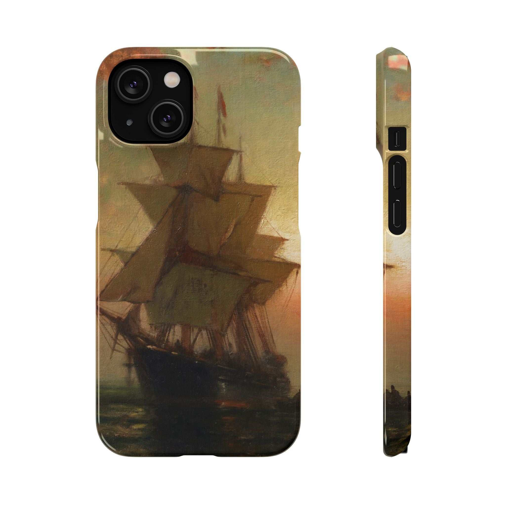Ships at Night by Edward Moran - iPhone Slim Case