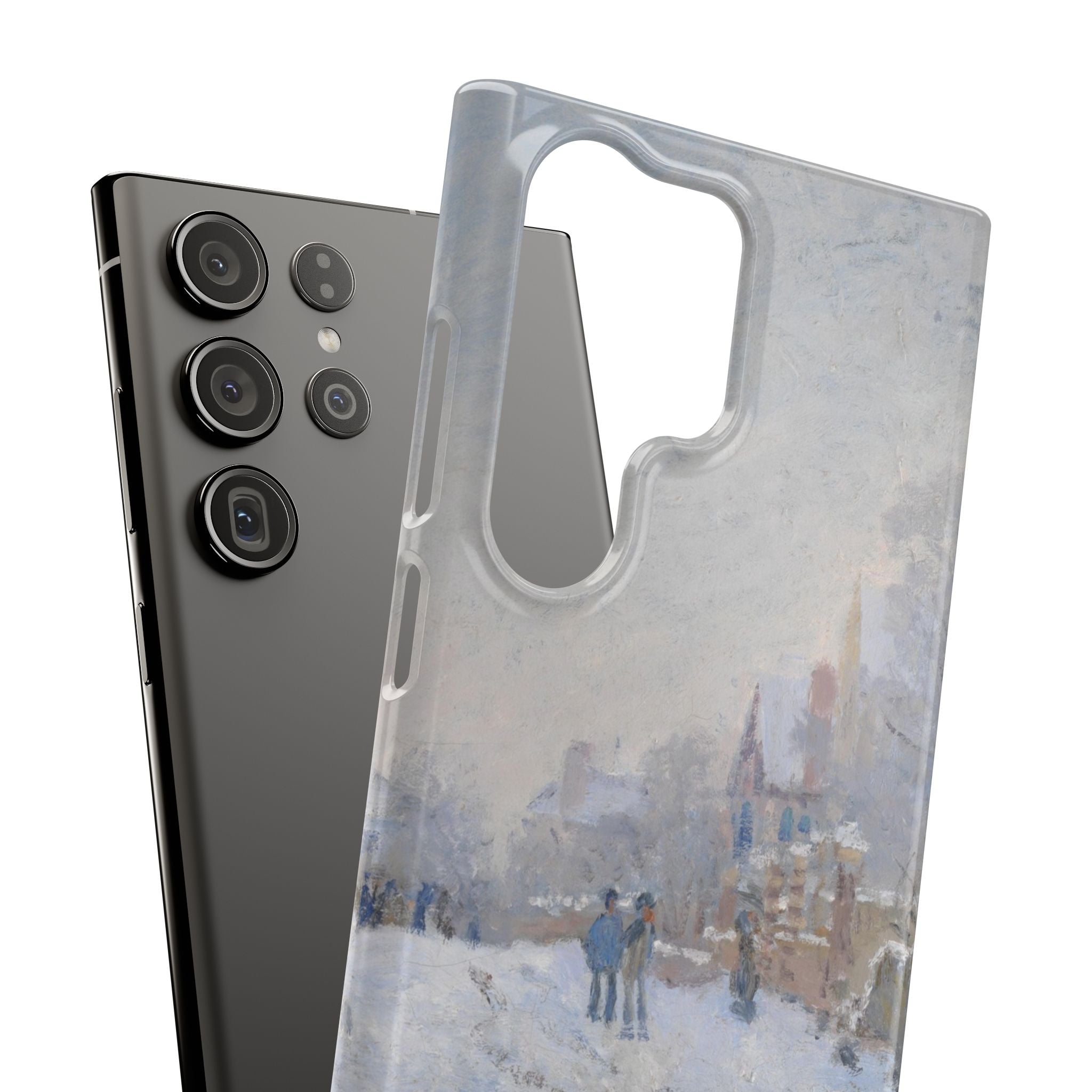 Snow Scene at Argenteuil by Claude Monet - Samsung Slim Case