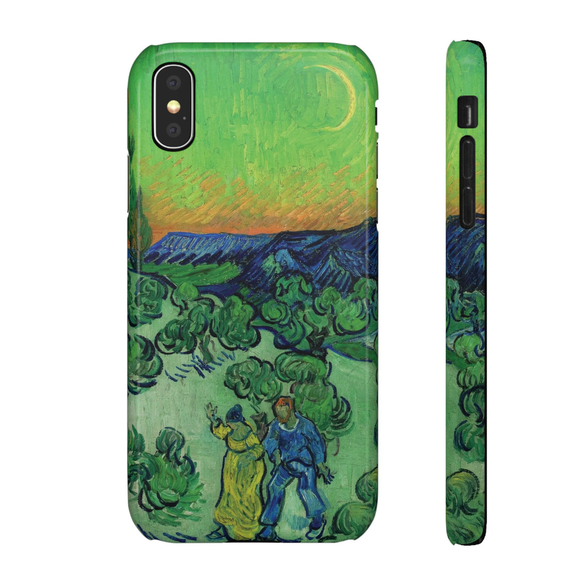 Landscape with Couple Walking and Crescent Moon by Vincent van Gogh- iPhone Slim Case