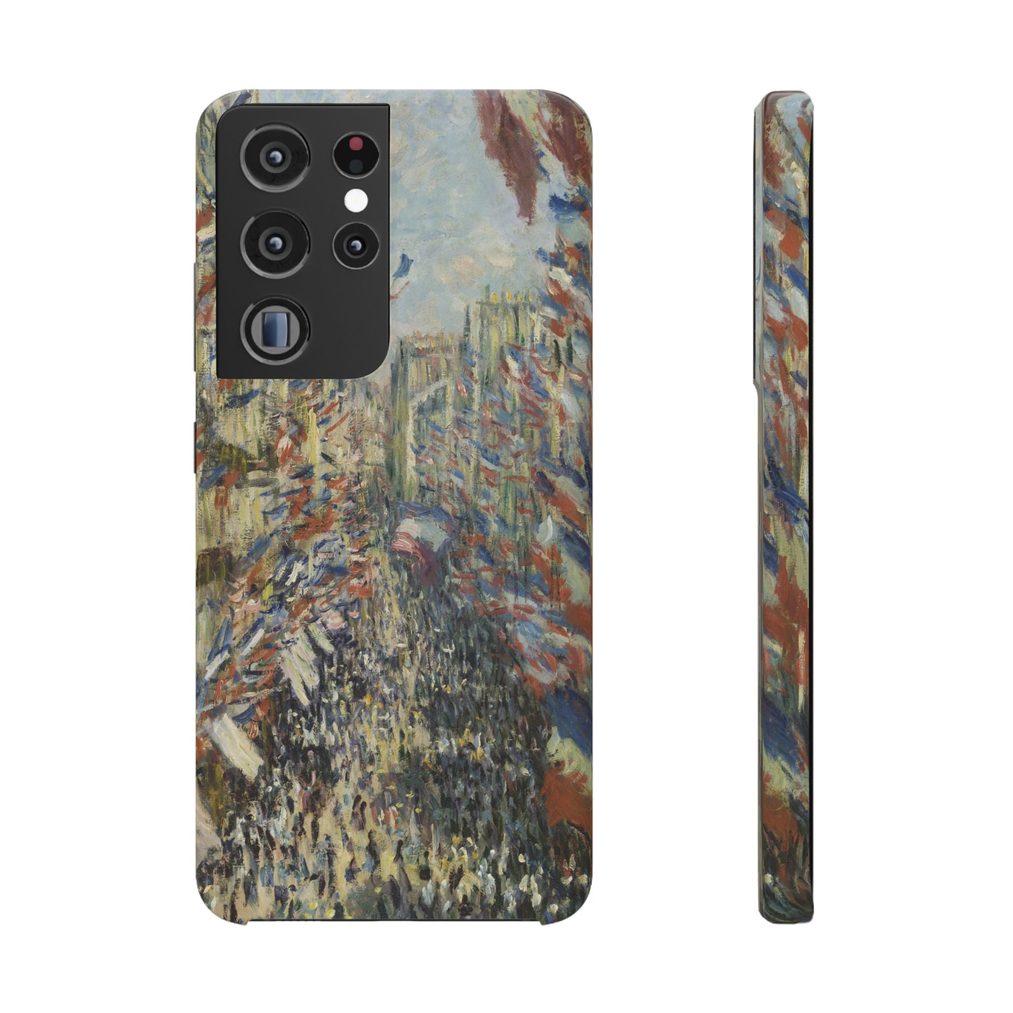 The Rue Montorgueil in Paris by Claude Monet - Samsung Slim Case