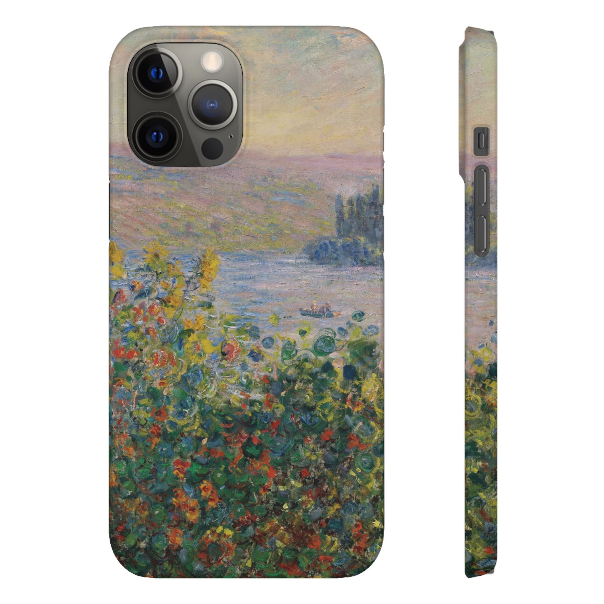 Flower Beds at Vétheuil by Claude Monet - iPhone Slim Case