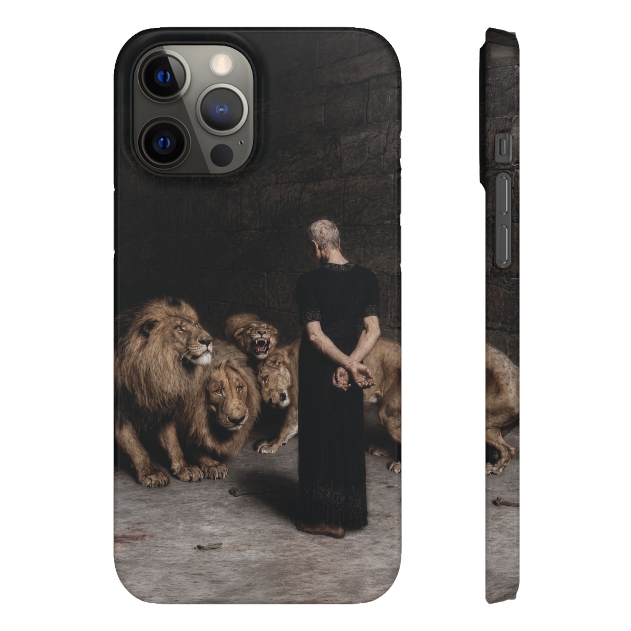 Daniel in the Lion's Den by Briton Riviere - iPhone Slim Case