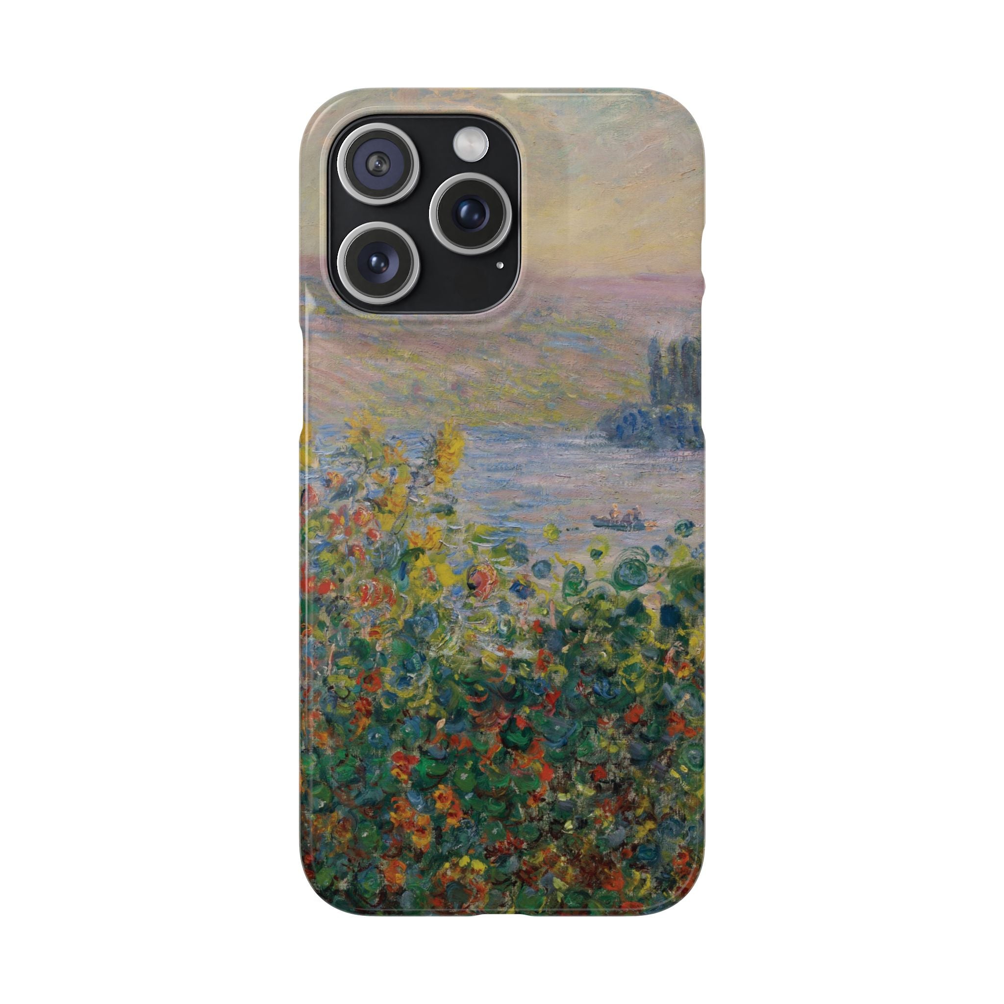 Flower Beds at Vétheuil by Claude Monet - iPhone Slim Case
