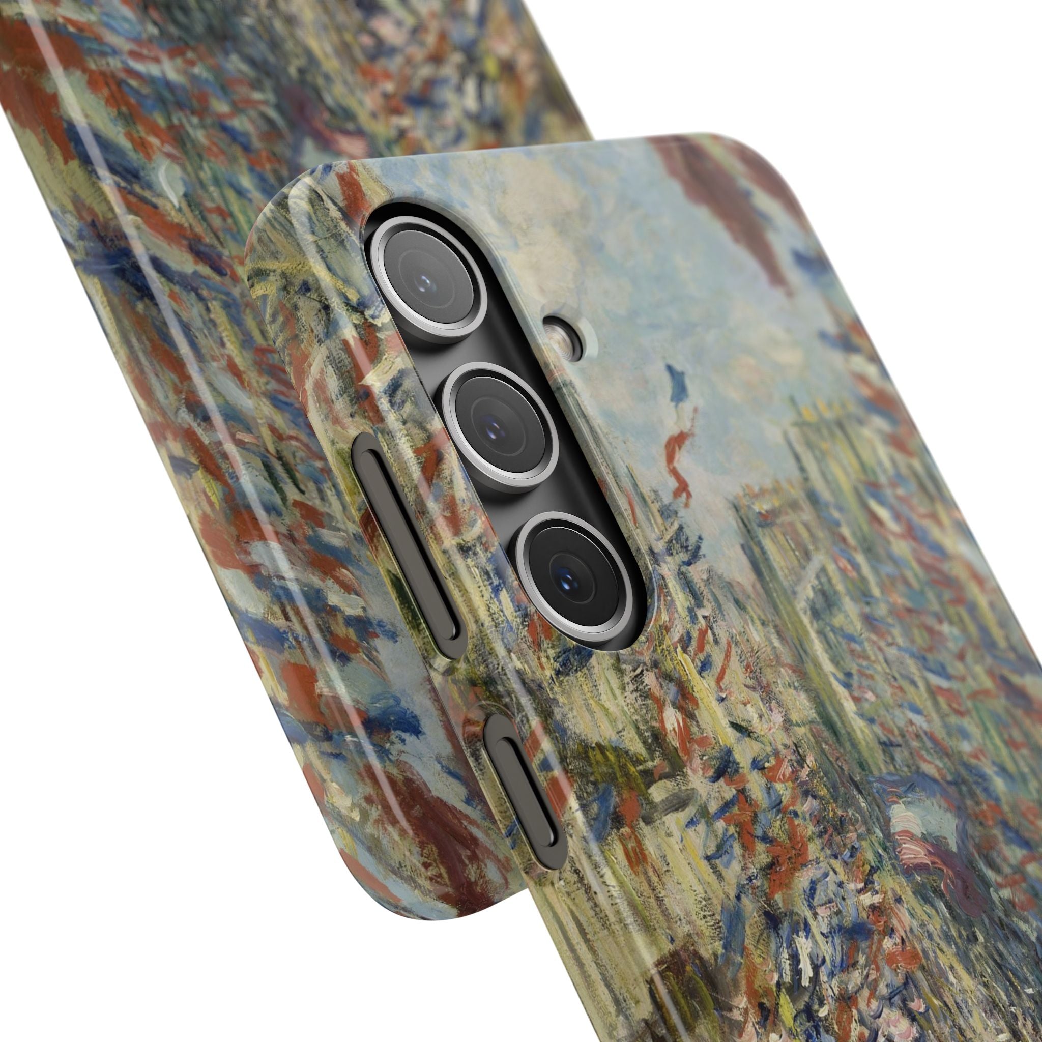The Rue Montorgueil in Paris by Claude Monet - Samsung Slim Case