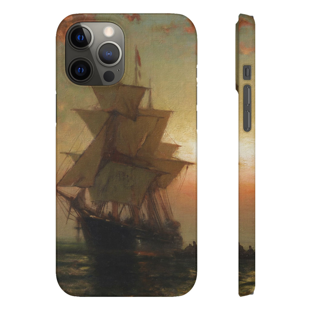 Ships at Night by Edward Moran - iPhone Slim Case