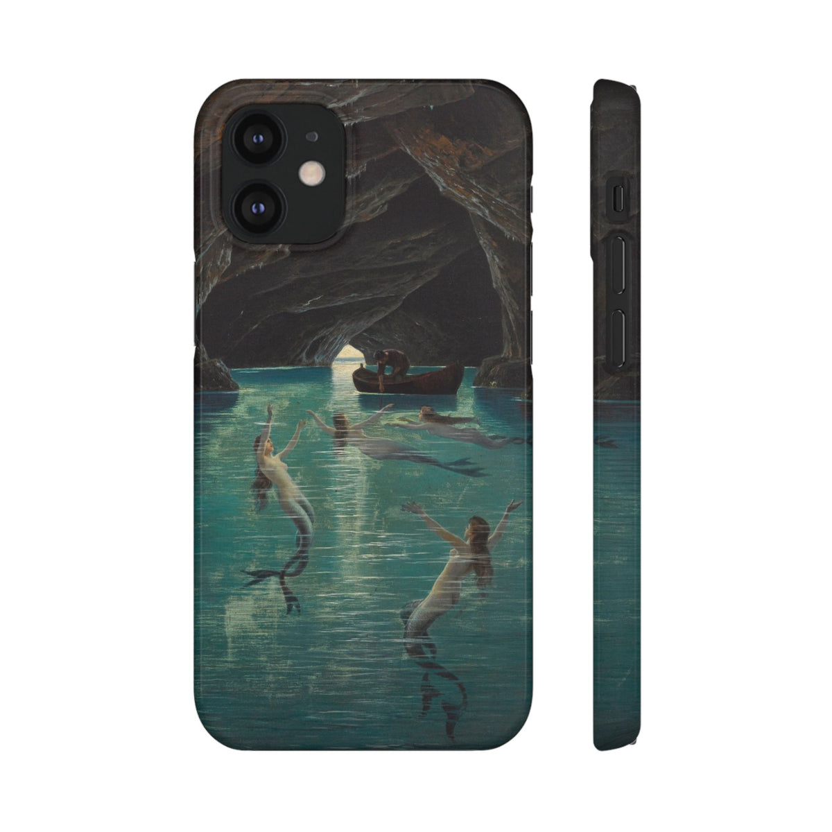 Fisherman and Mermaids in the Blue Grotto on Capri by Hermann Corrodi - iPhone Slim Case