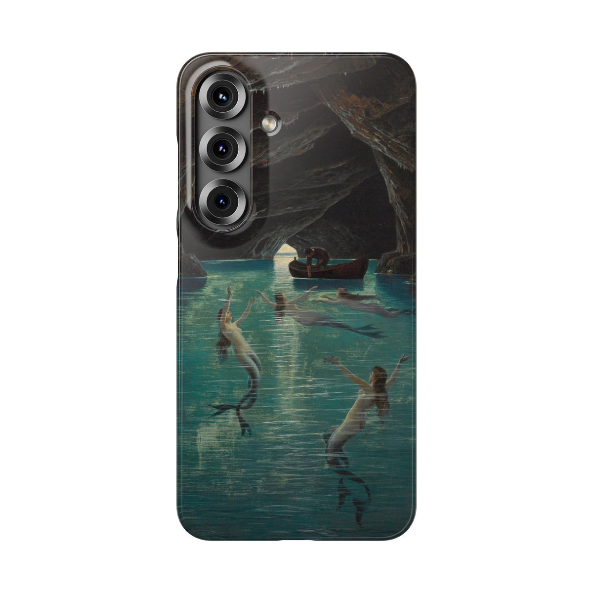 Fisherman and Mermaids in the Blue Grotto on Capri by Hermann Corrodi - Samsung Slim Case