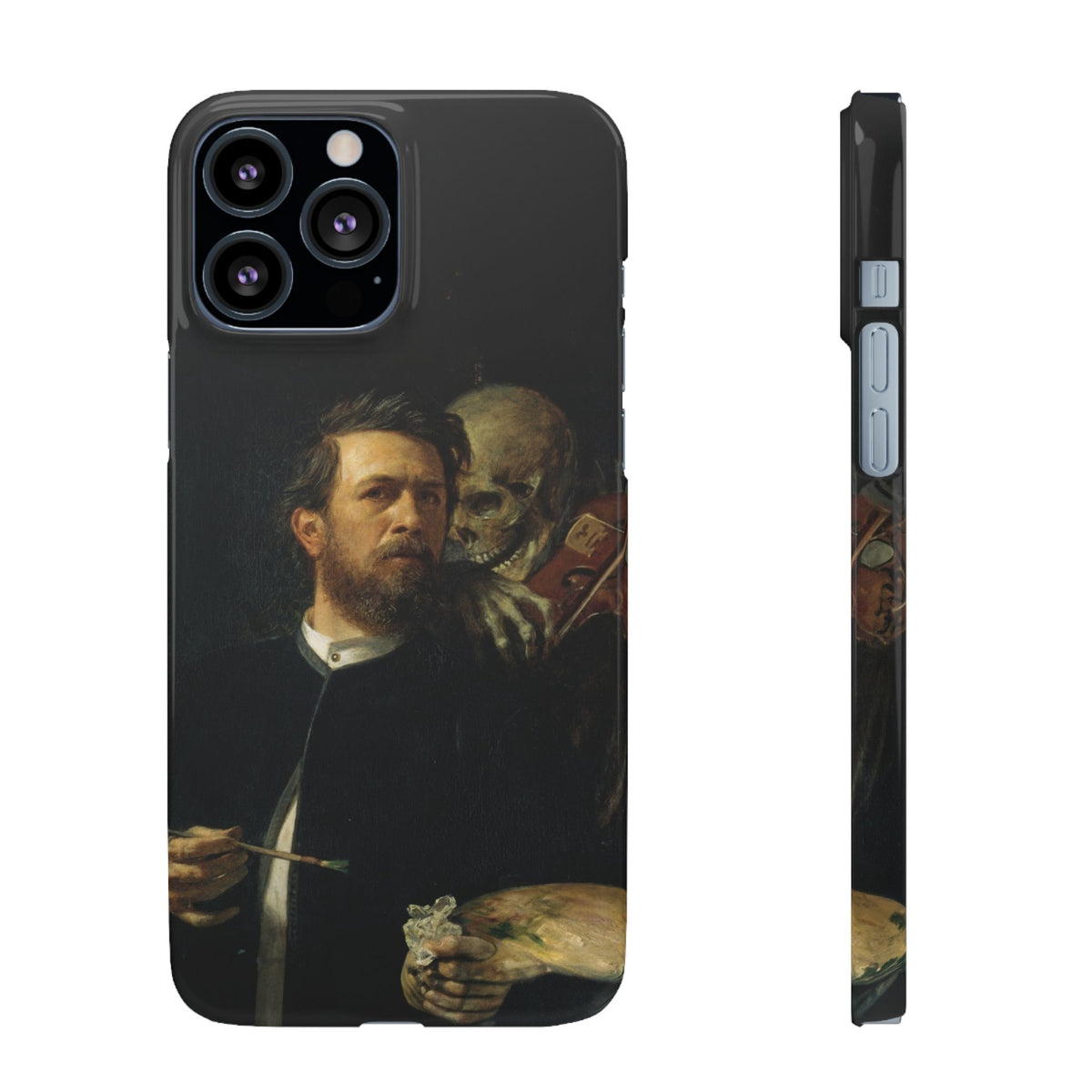 Self Portrait with Death Playing the Fiddle by Arnold Böcklin - iPhone Slim Case