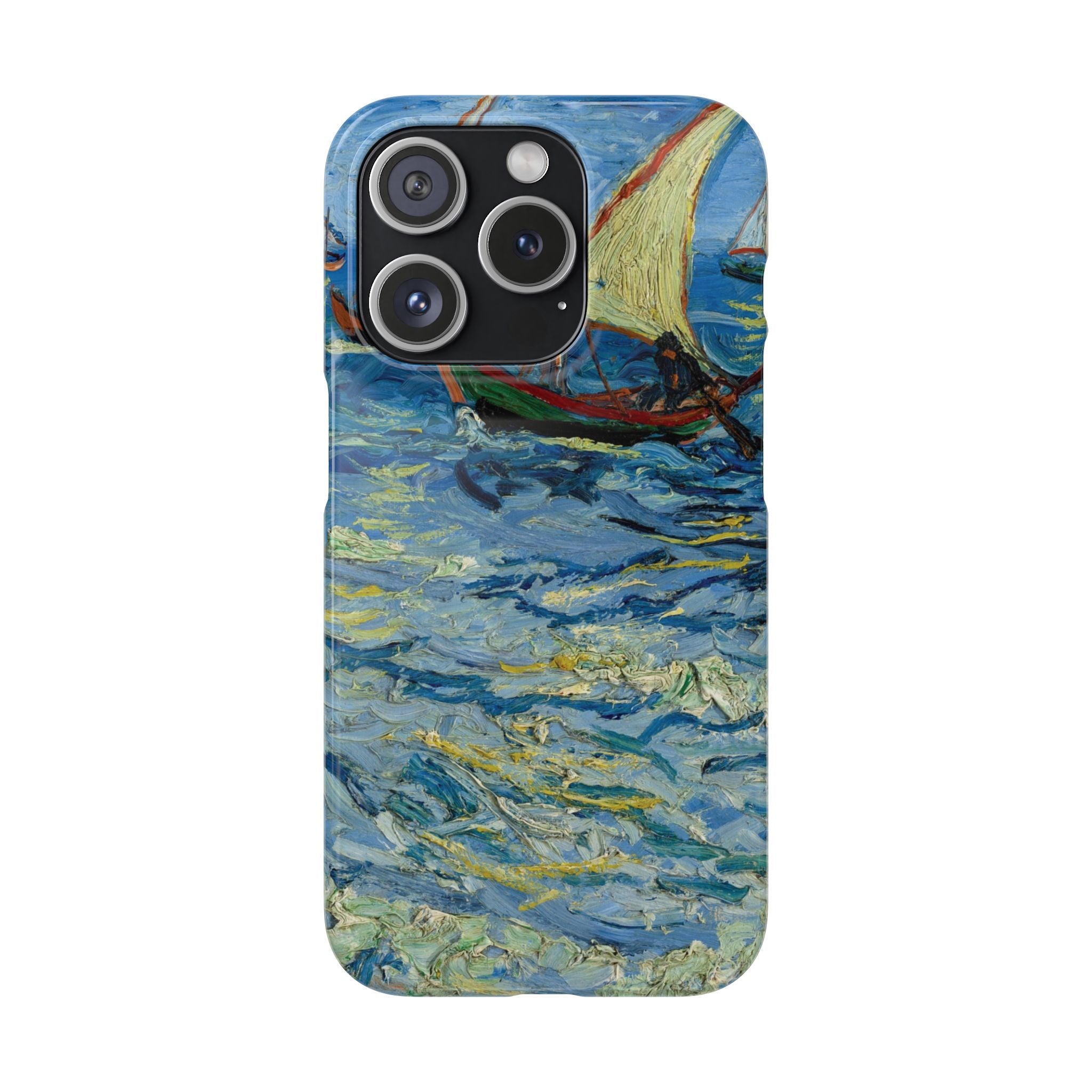 Fishing Boats at Sea by Vincent van Gogh - iPhone Slim Case